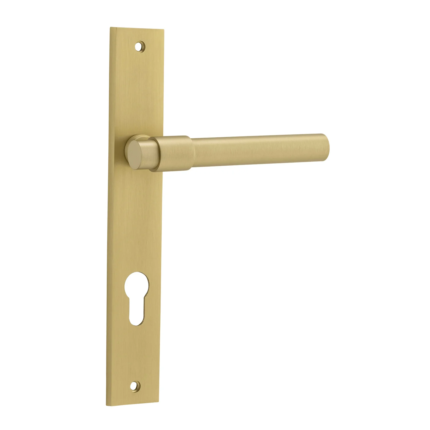 Iver Helsinki Door Lever Handle on Rectangular Backplate Brushed Gold PVD - Image 4