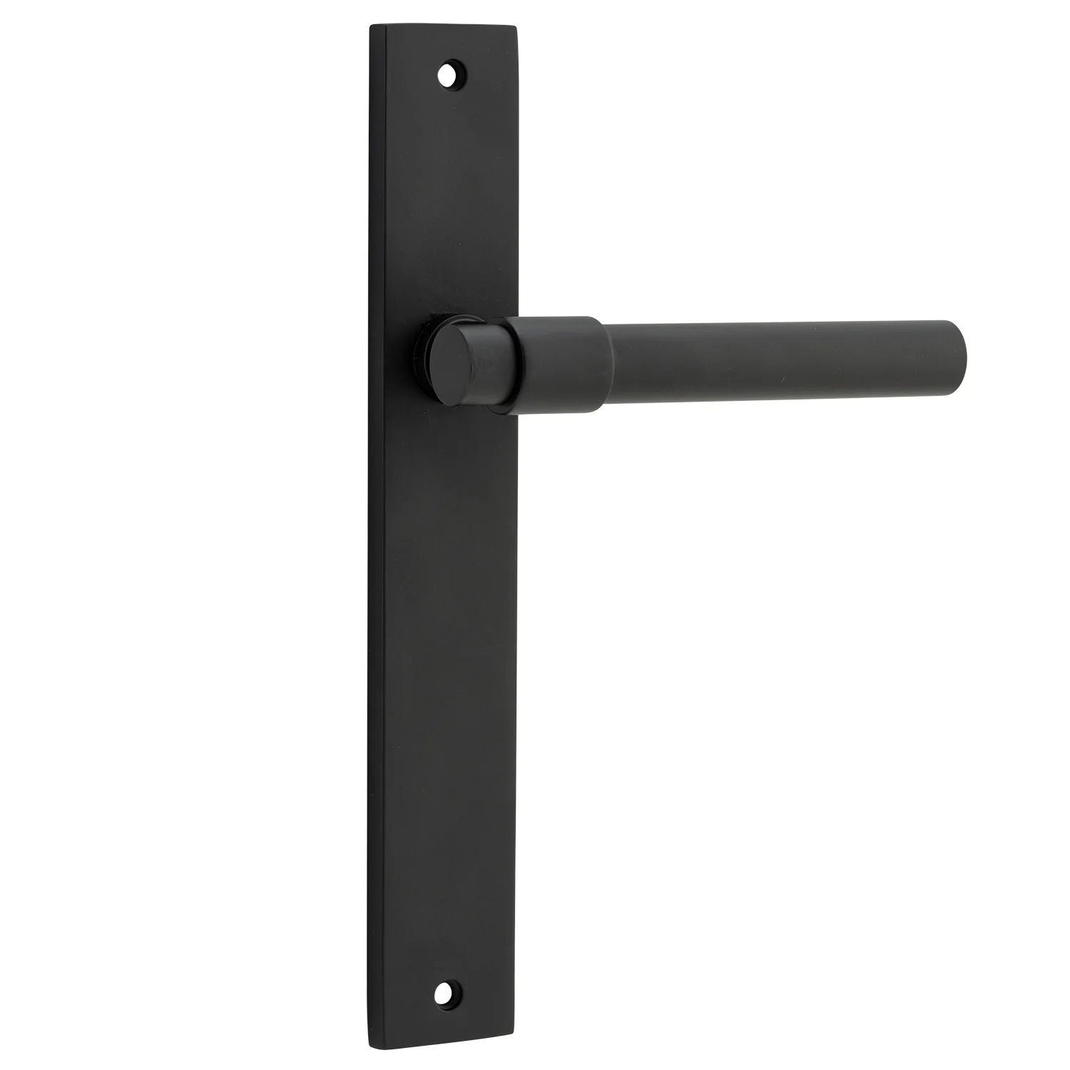 Iver Helsinki Door Lever Handle on Rectangular Backplate Matt Black - Image 2