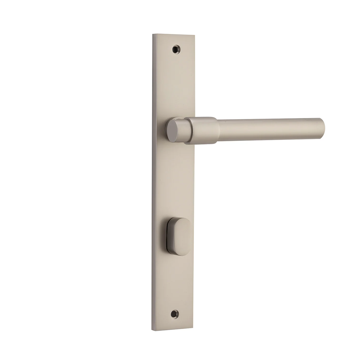Iver Helsinki Door Lever Handle on Rectangular Backplate Satin Nickel - Image 4