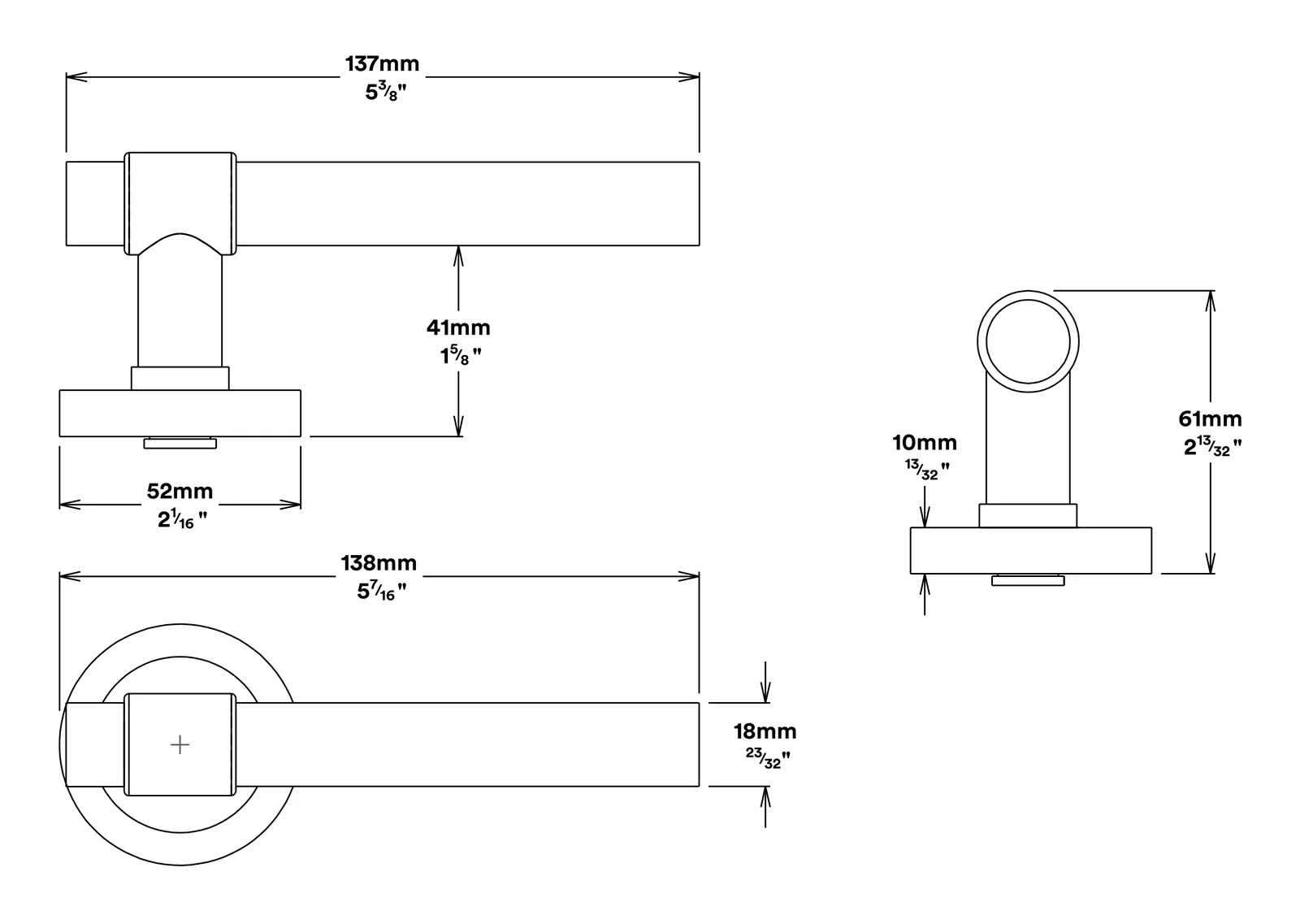 Iver Helsinki Door Lever Handle on Round Rose - Image 3