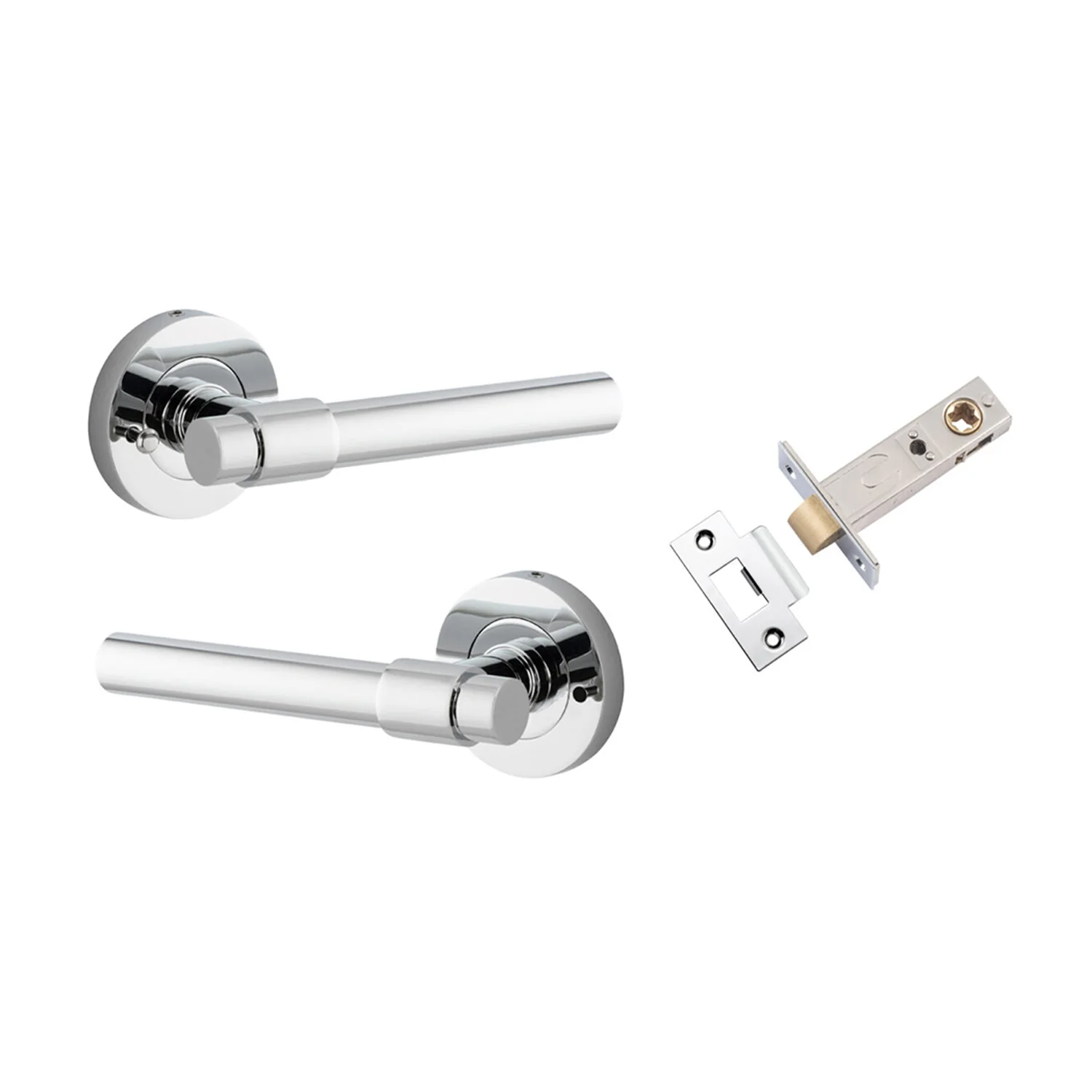 Iver Helsinki Door Lever Handle on Round Rose Inbuilt Privacy - Image 6