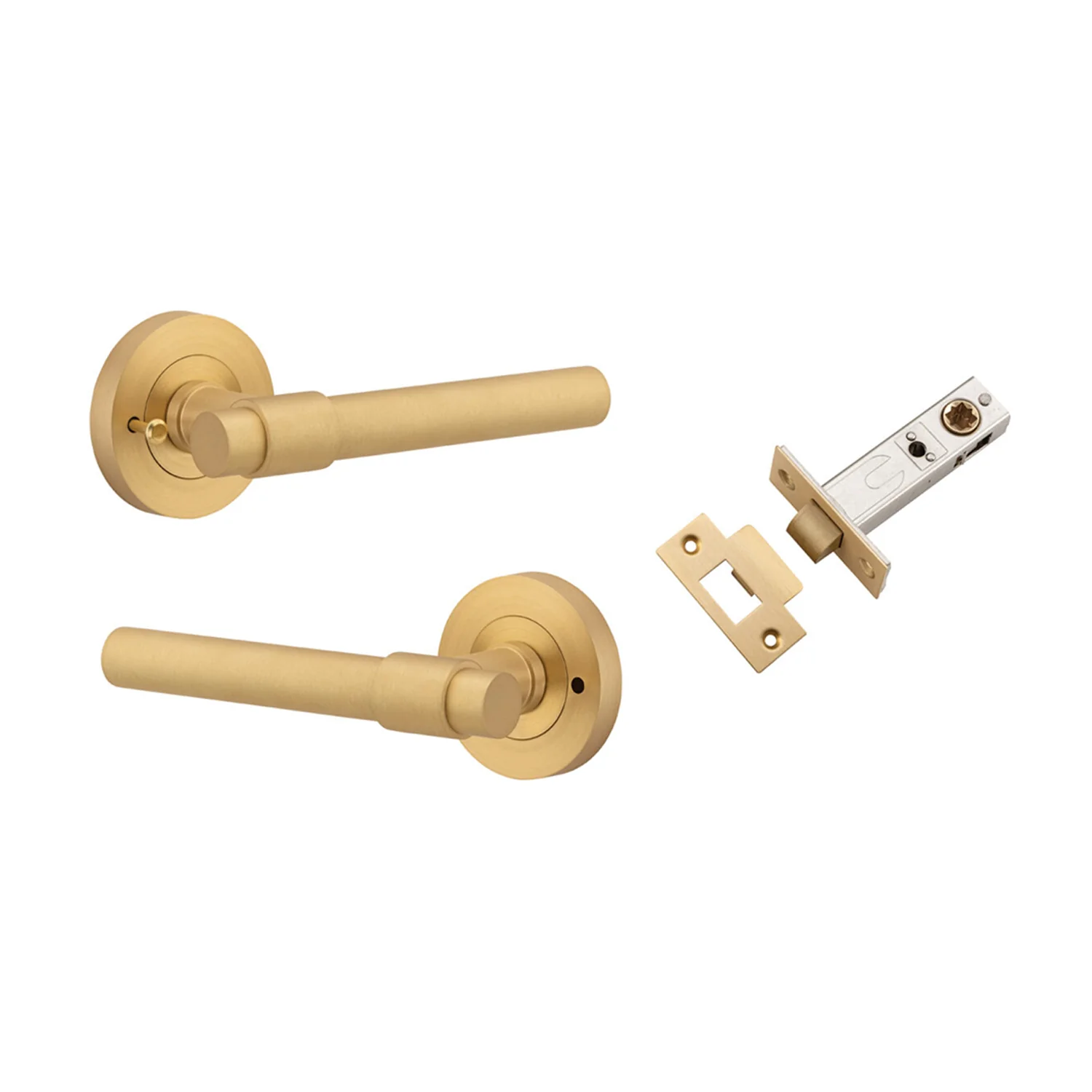 Iver Helsinki Door Lever Handle on Round Rose Inbuilt Privacy - Image 8