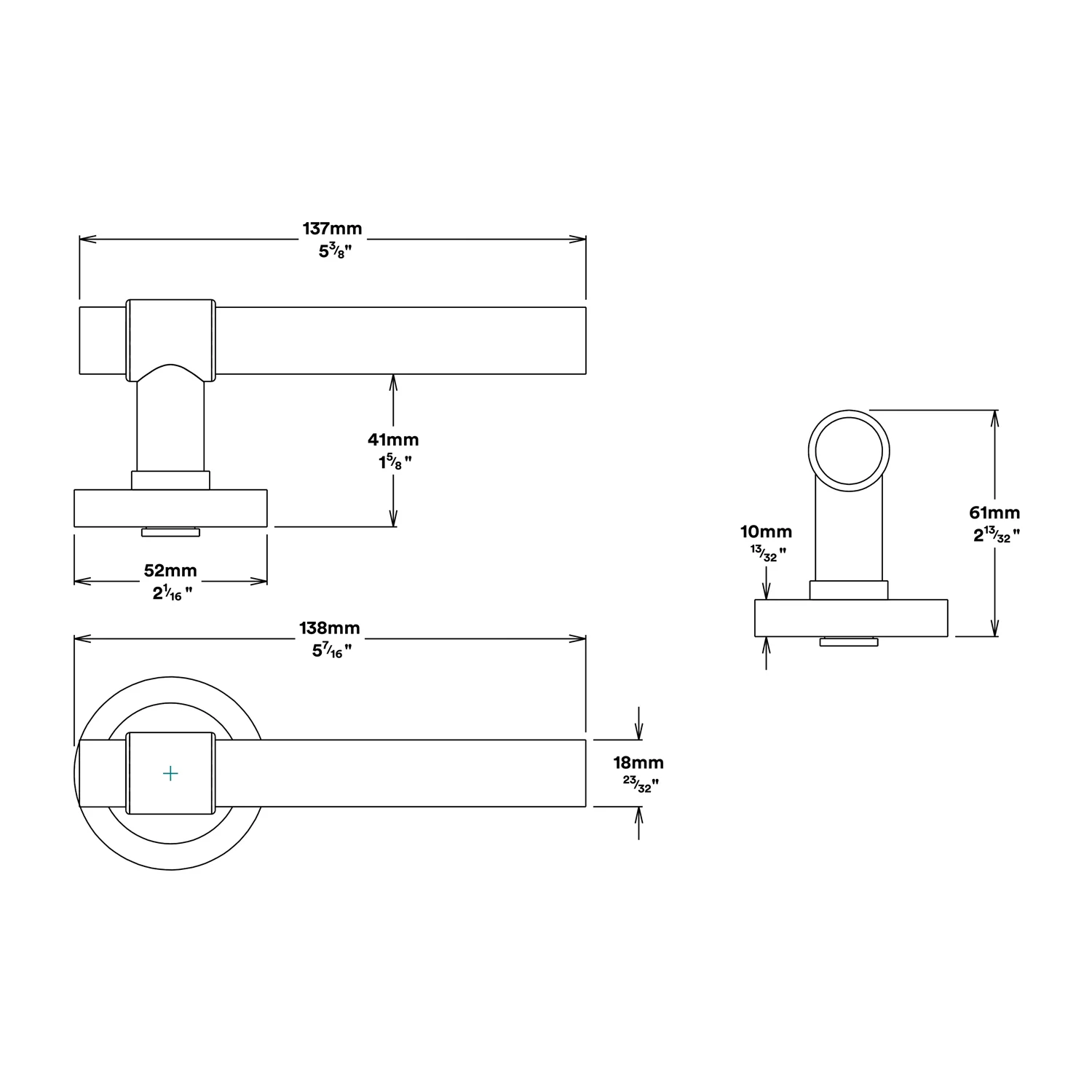 Iver Helsinki Door Lever Handle on Round Rose Privacy Kit - Available in Various Finishes - Image 3