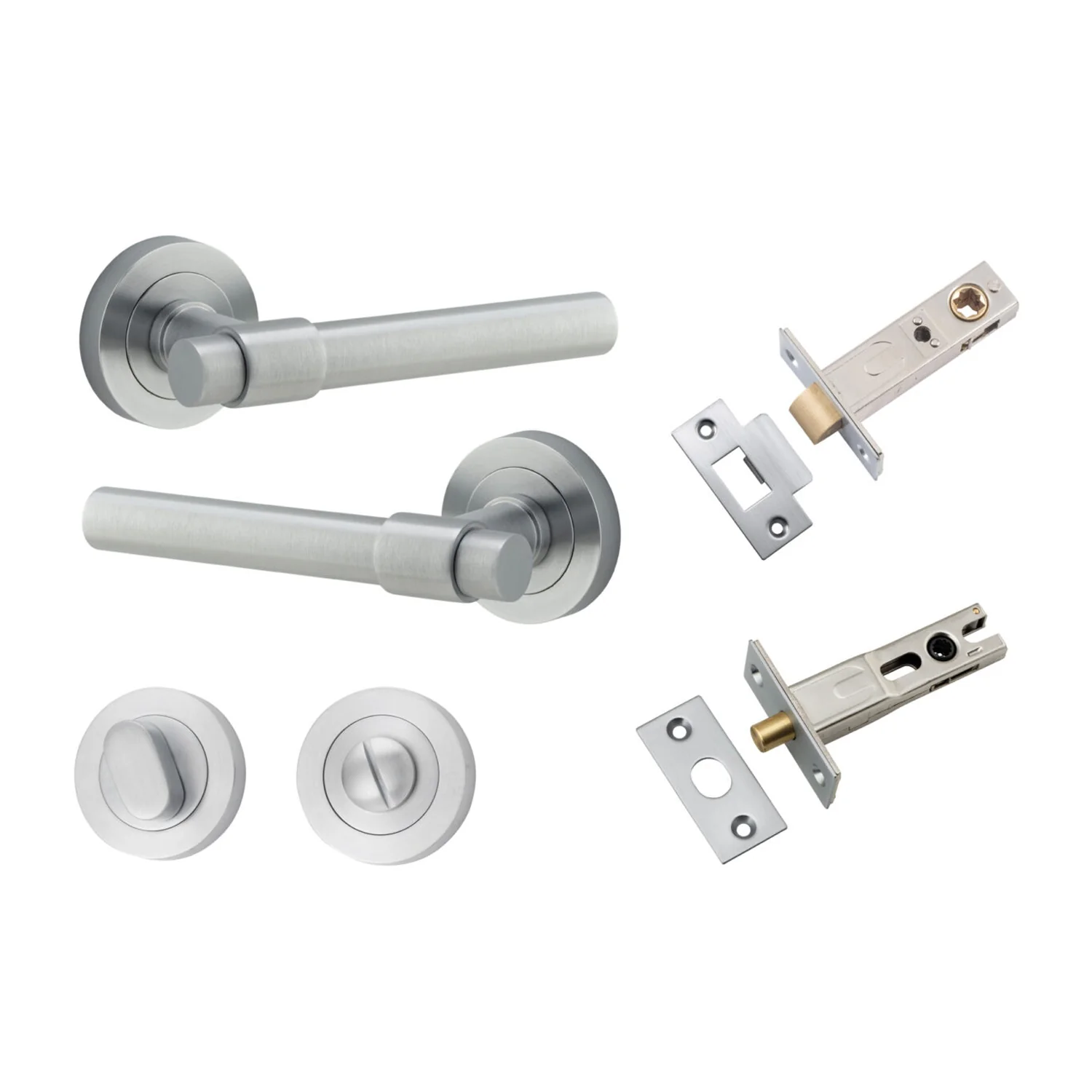 Iver Helsinki Door Lever Handle on Round Rose Privacy Kit - Available in Various Finishes - Image 8