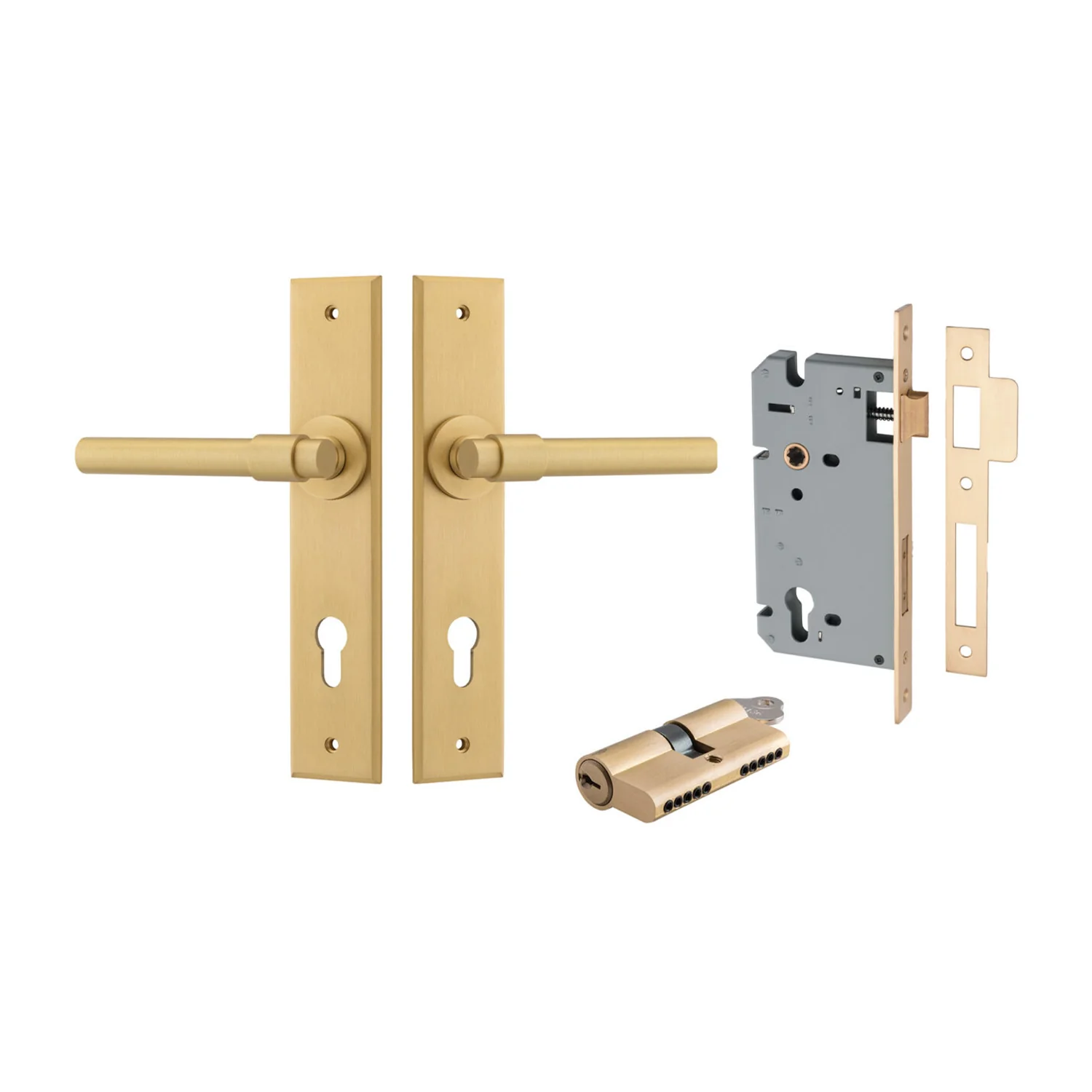 Iver Helsinki Door Lever on Chamfered Backplate Entrance Kit Key/Key - Available in Various Finishes - Image 10