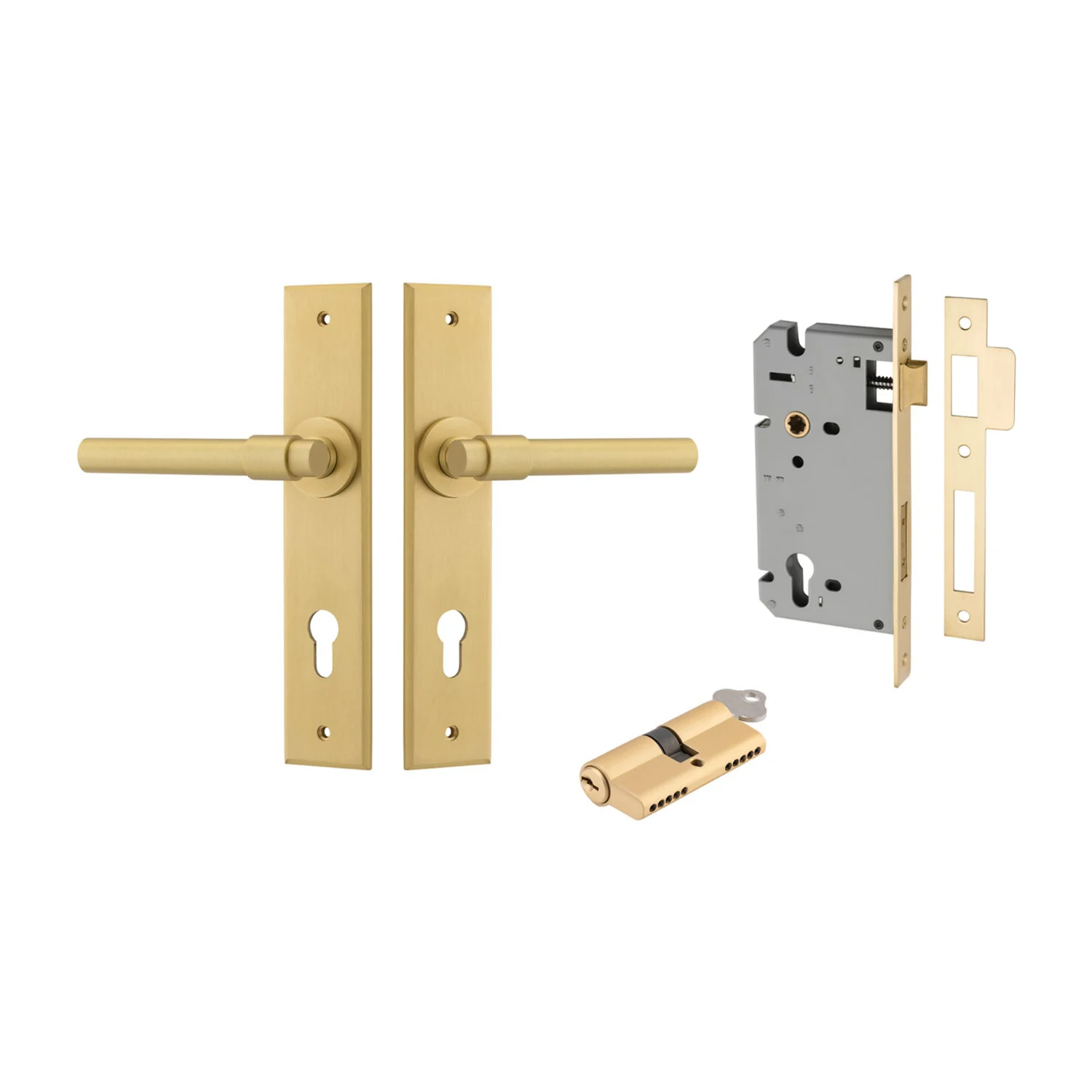Iver Helsinki Door Lever on Chamfered Backplate Entrance Kit Key/Key - Available in Various Finishes - Image 11