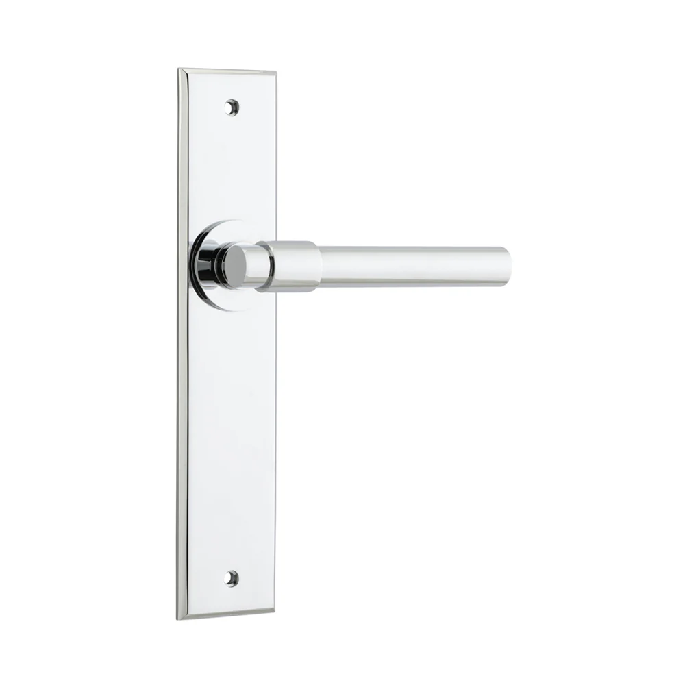 Iver Helsinki Door Lever Handle on Chamfered Backplate Polished Chrome - Image 3