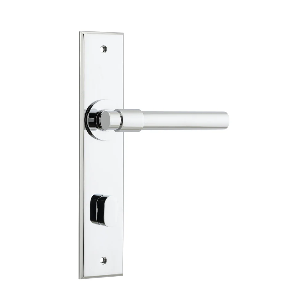 Iver Helsinki Door Lever Handle on Chamfered Backplate Polished Chrome - Image 5