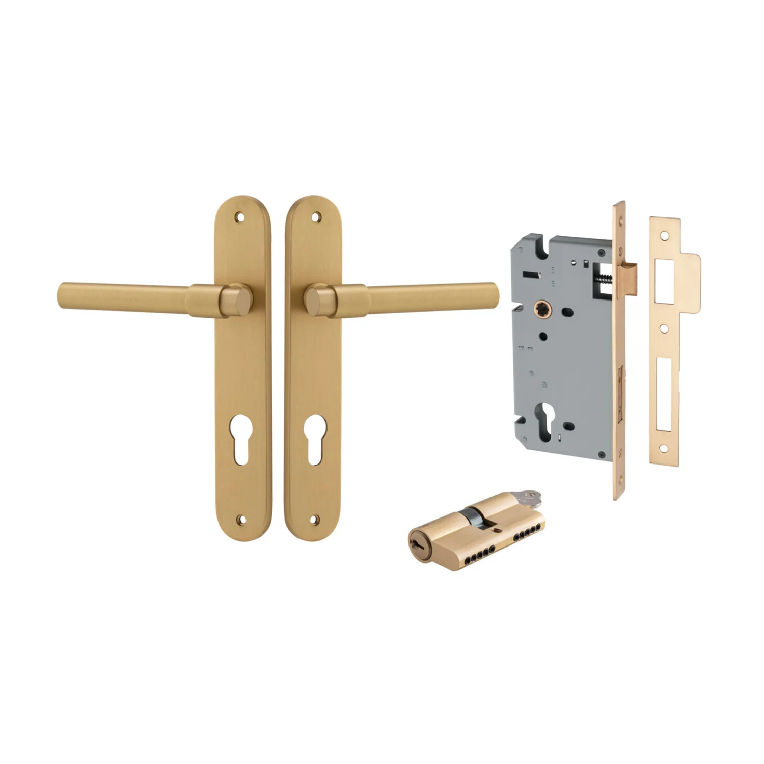 Iver Helsinki Door Lever on Oval Backplate Entrance Kit Key/Key - Available in Various Finishes - Image 6