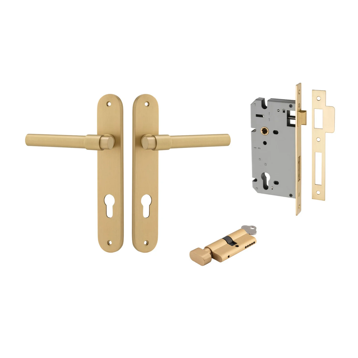 Iver Helsinki Door Lever on Oval Backplate Entrance Kit Key/Thumb - Available in Various Finishes - Image 12