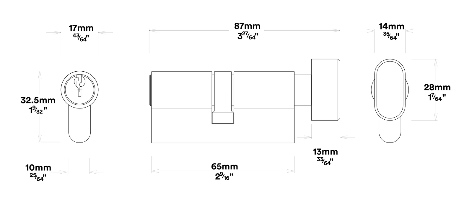Iver Helsinki Door Lever on Oval Backplate Entrance Kit Key/Thumb - Available in Various Finishes - Image 4