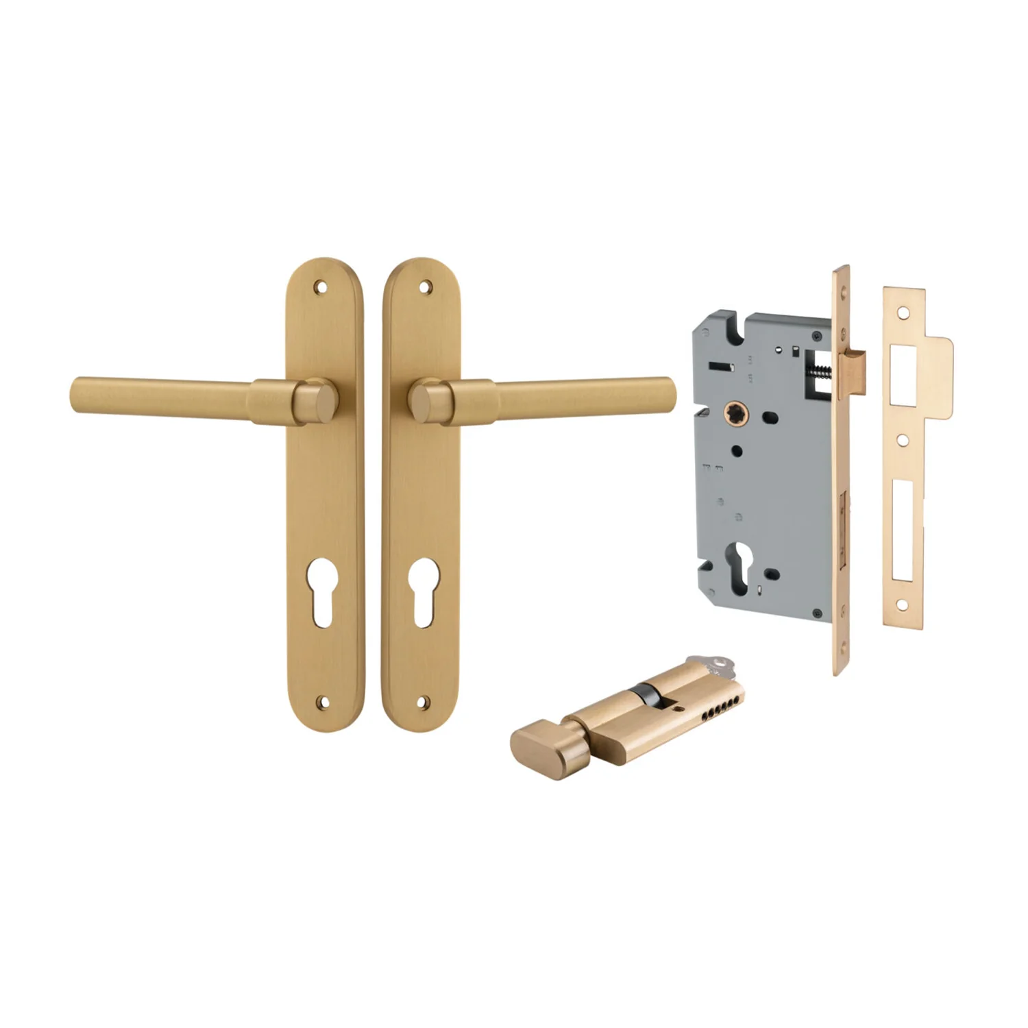 Iver Helsinki Door Lever on Oval Backplate Entrance Kit Key/Thumb - Available in Various Finishes - Image 6