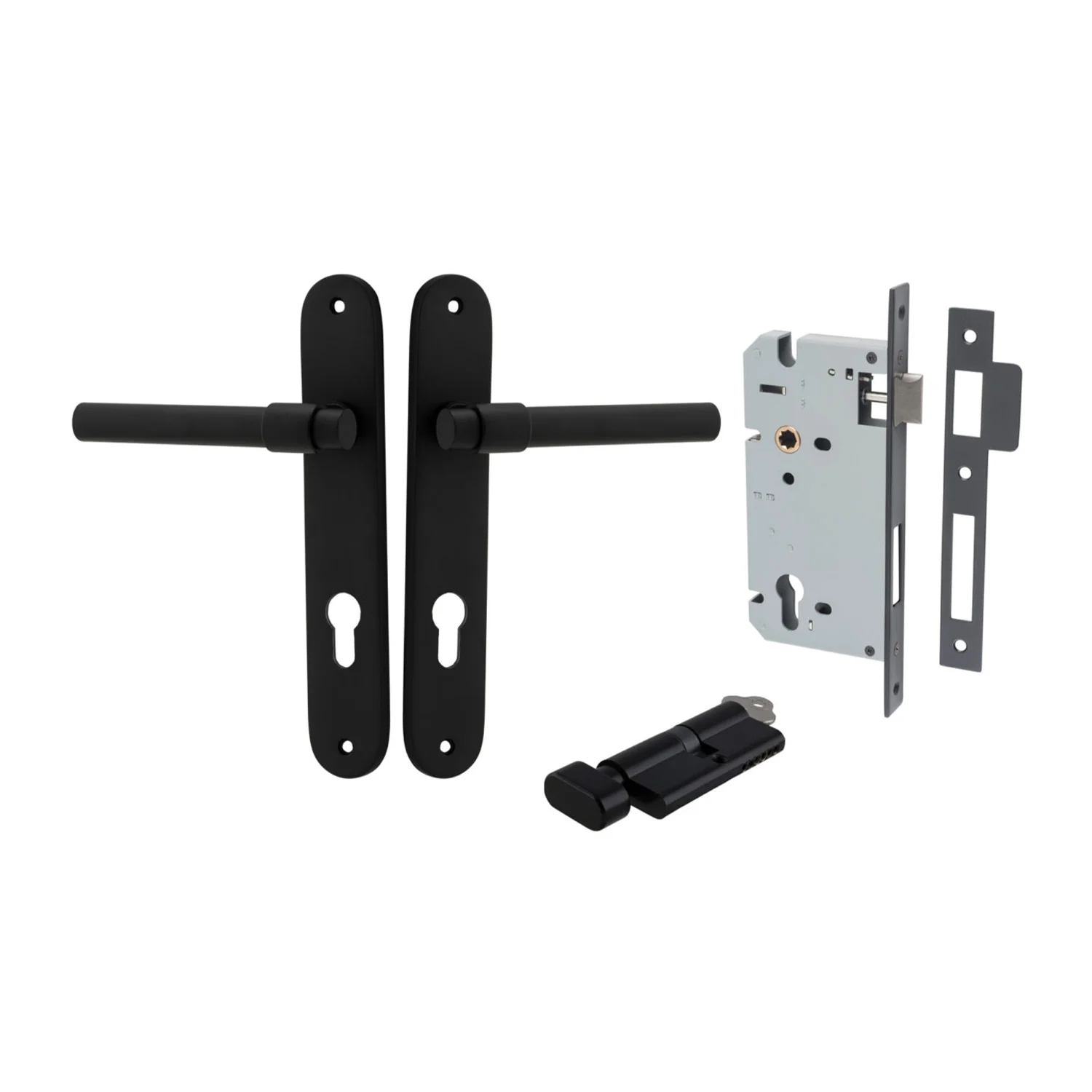 Iver Helsinki Door Lever on Oval Backplate Entrance Kit Key/Thumb - Available in Various Finishes - Image 8