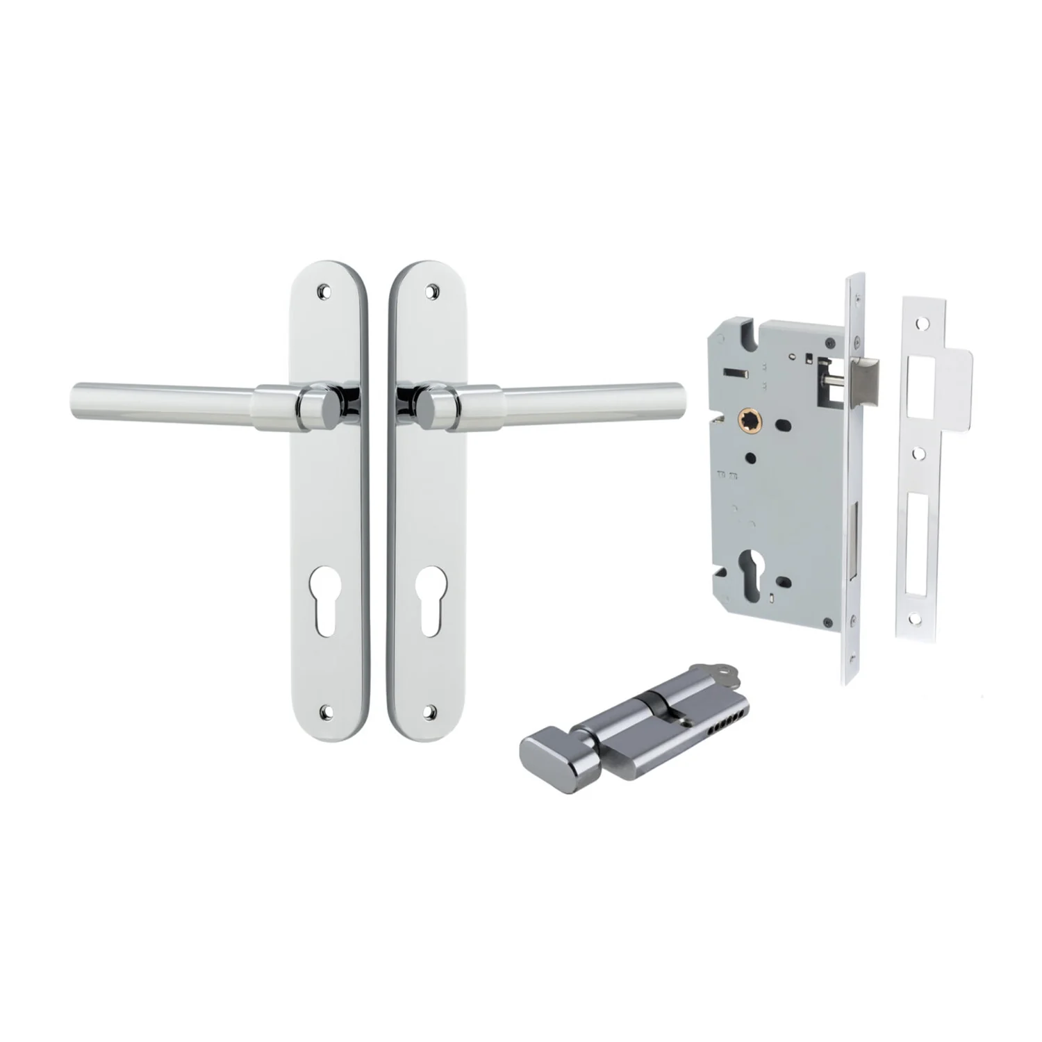 Iver Helsinki Door Lever on Oval Backplate Entrance Kit Key/Thumb - Available in Various Finishes - Image 9