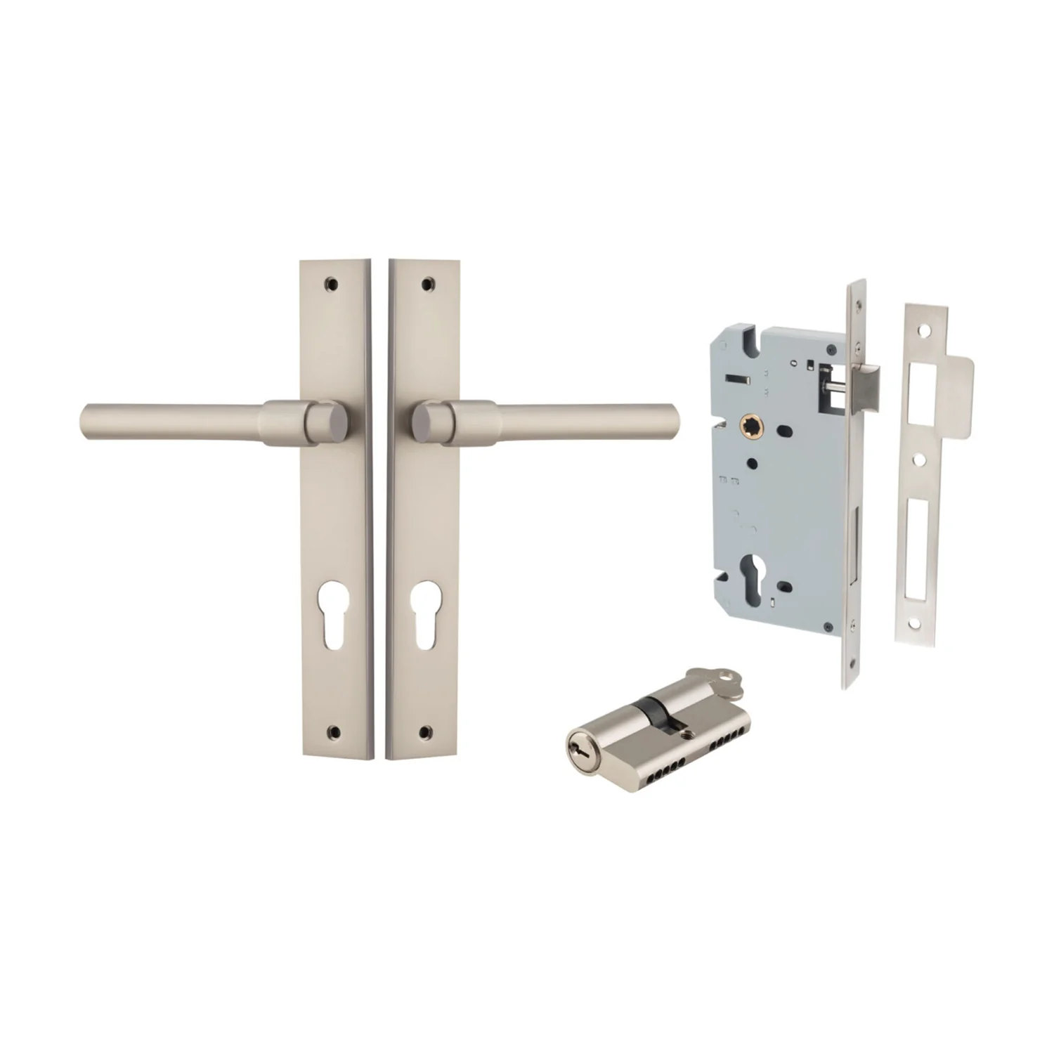 Iver Helsinki Door Lever on Rectangular Backplate Entrance Kit Key/Key - Image 10