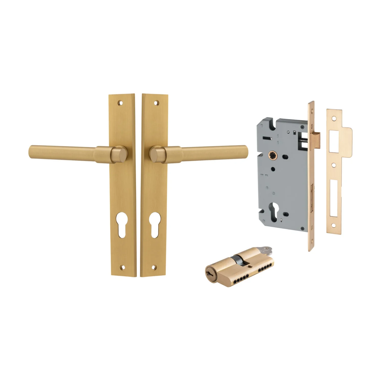 Iver Helsinki Door Lever on Rectangular Backplate Entrance Kit Key/Key - Image 6