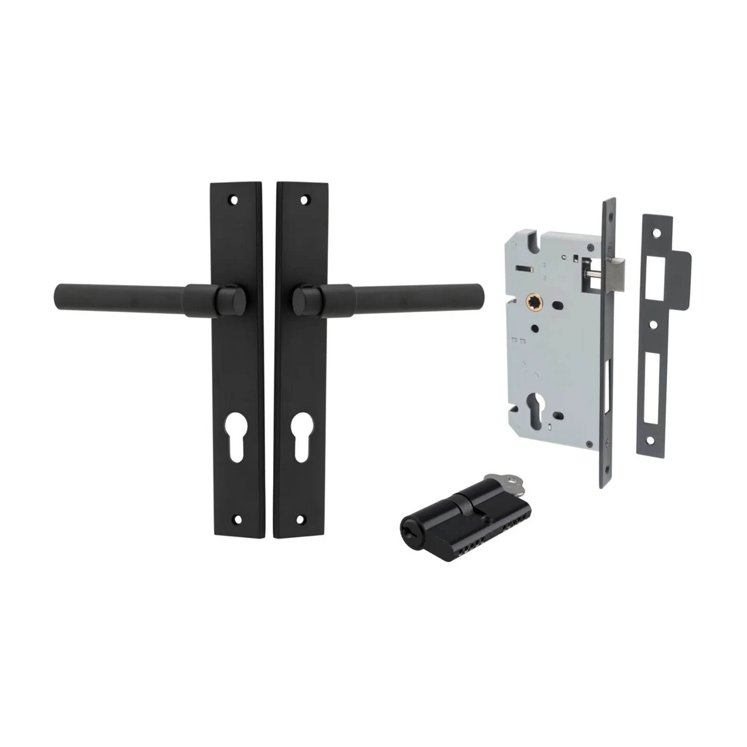 Iver Helsinki Door Lever on Rectangular Backplate Entrance Kit Key/Key - Image 8