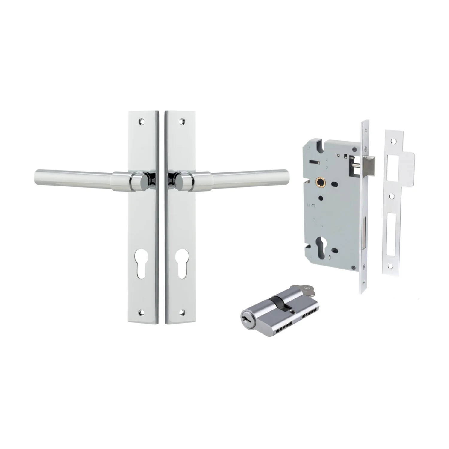 Iver Helsinki Door Lever on Rectangular Backplate Entrance Kit Key/Key - Image 9