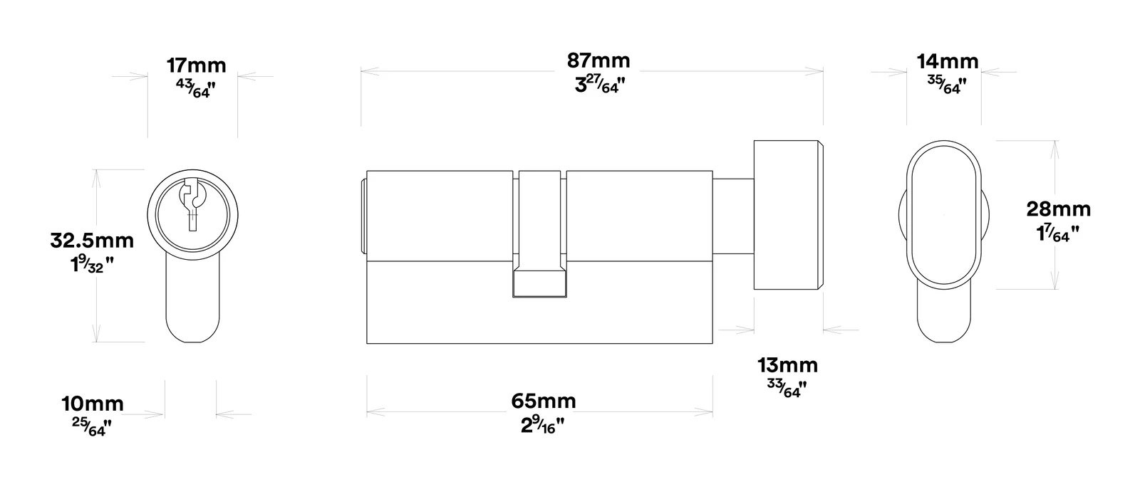 Iver Helsinki Door Lever on Rectangular Backplate Entrance Kit Key/Thumb - Image 4