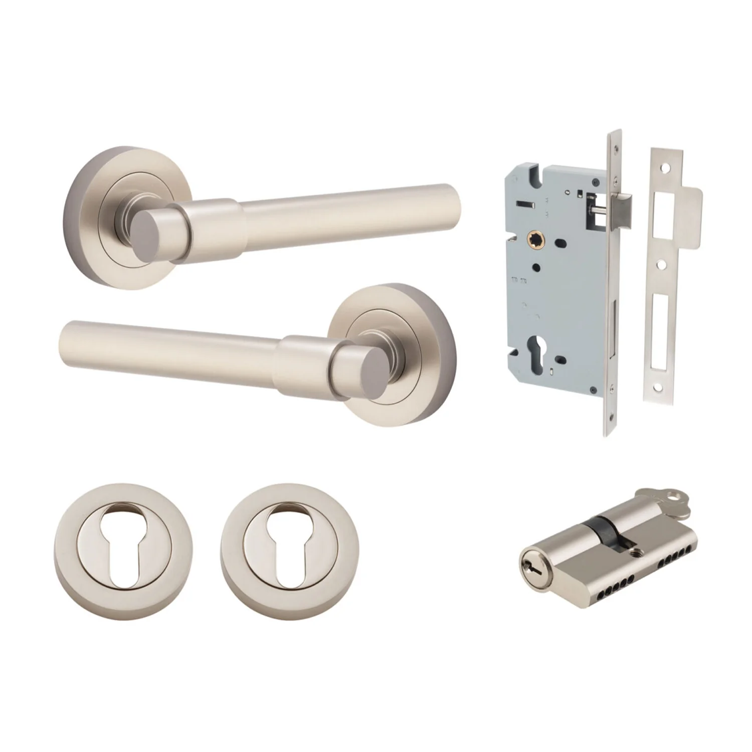 Iver Helsinki Door Lever on Round Rose Entrance Kit Key/Key - Available in Various Finishes - Image 11