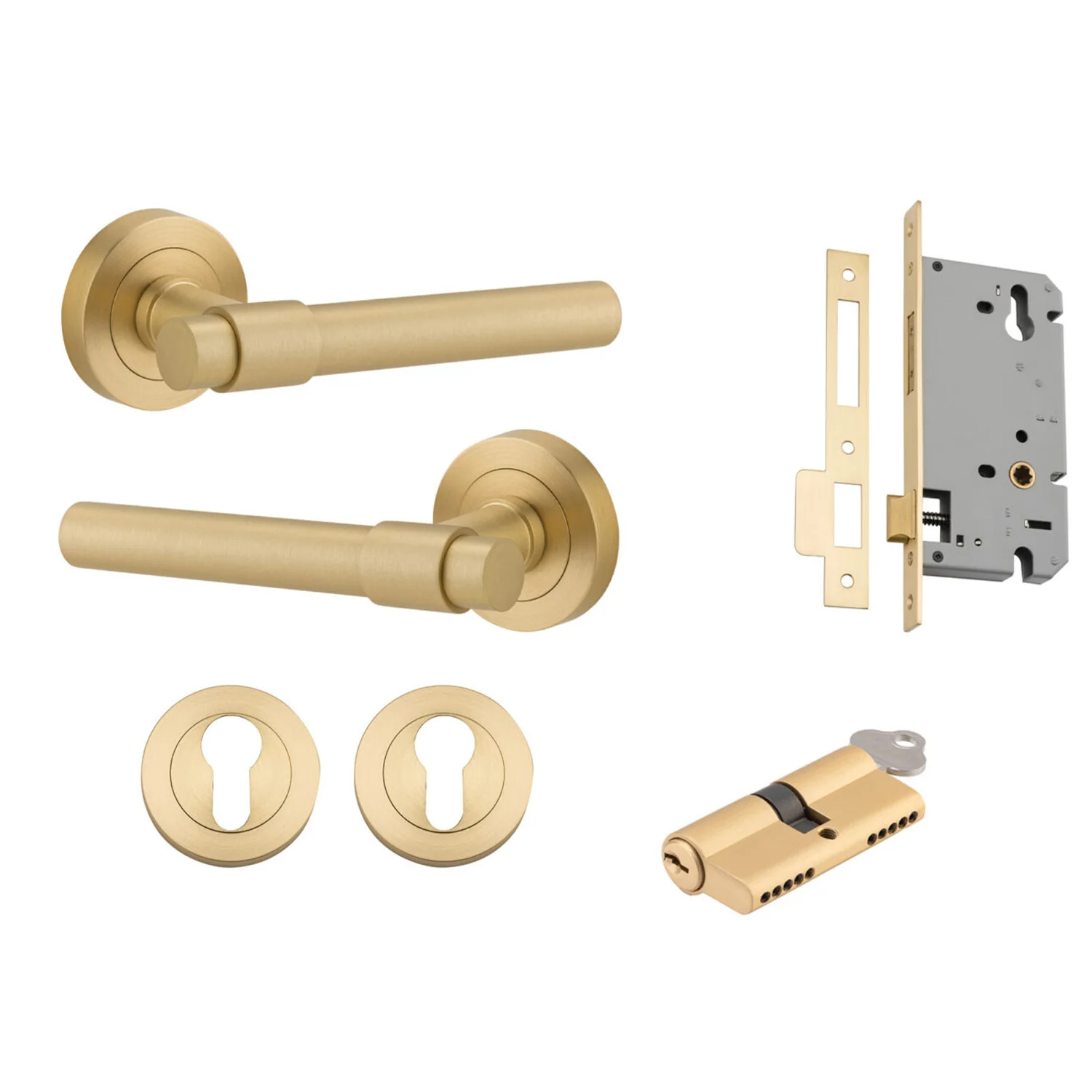 Iver Helsinki Door Lever on Round Rose Entrance Kit Key/Key - Available in Various Finishes - Image 13