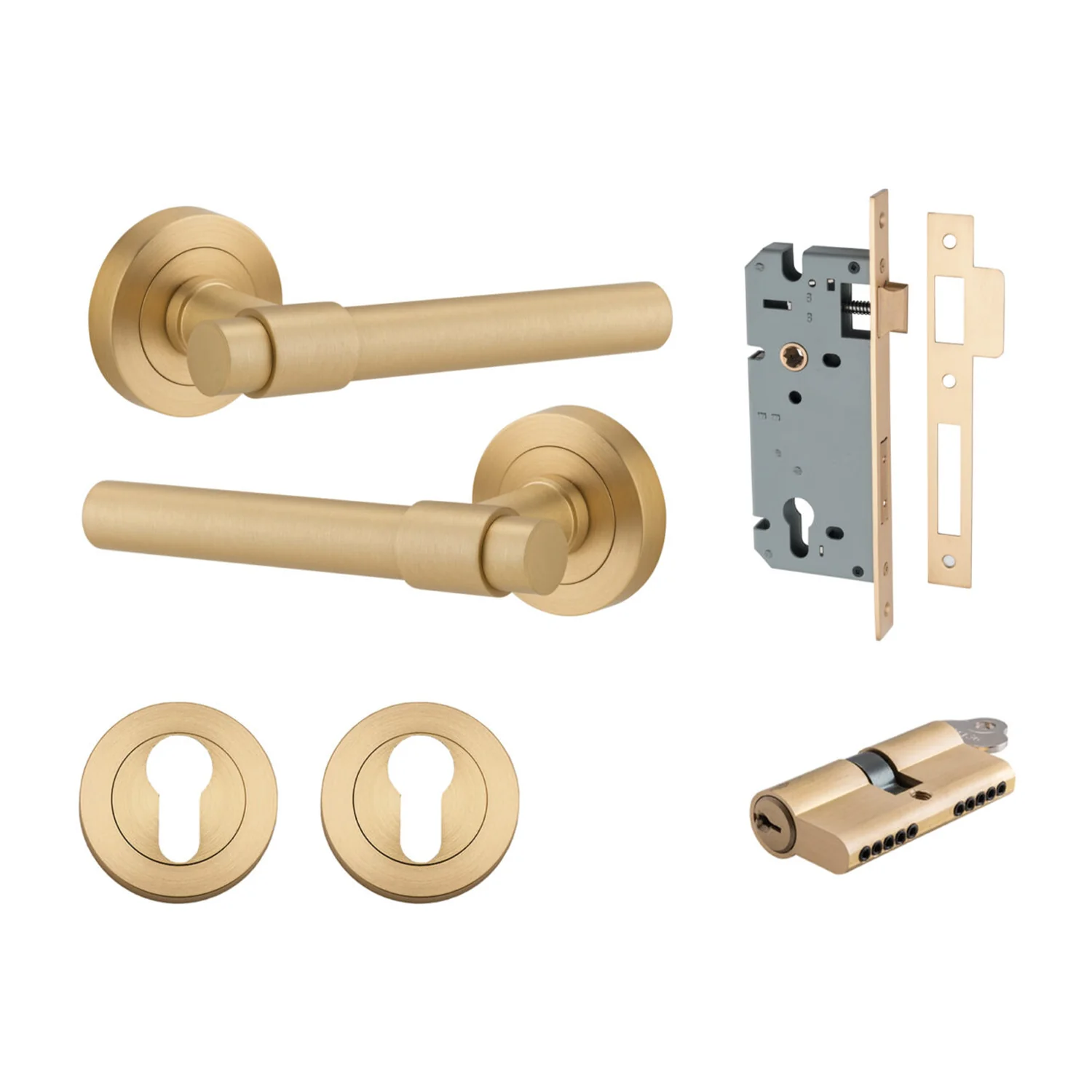 Iver Helsinki Door Lever on Round Rose Entrance Kit Key/Key - Available in Various Finishes - Image 7