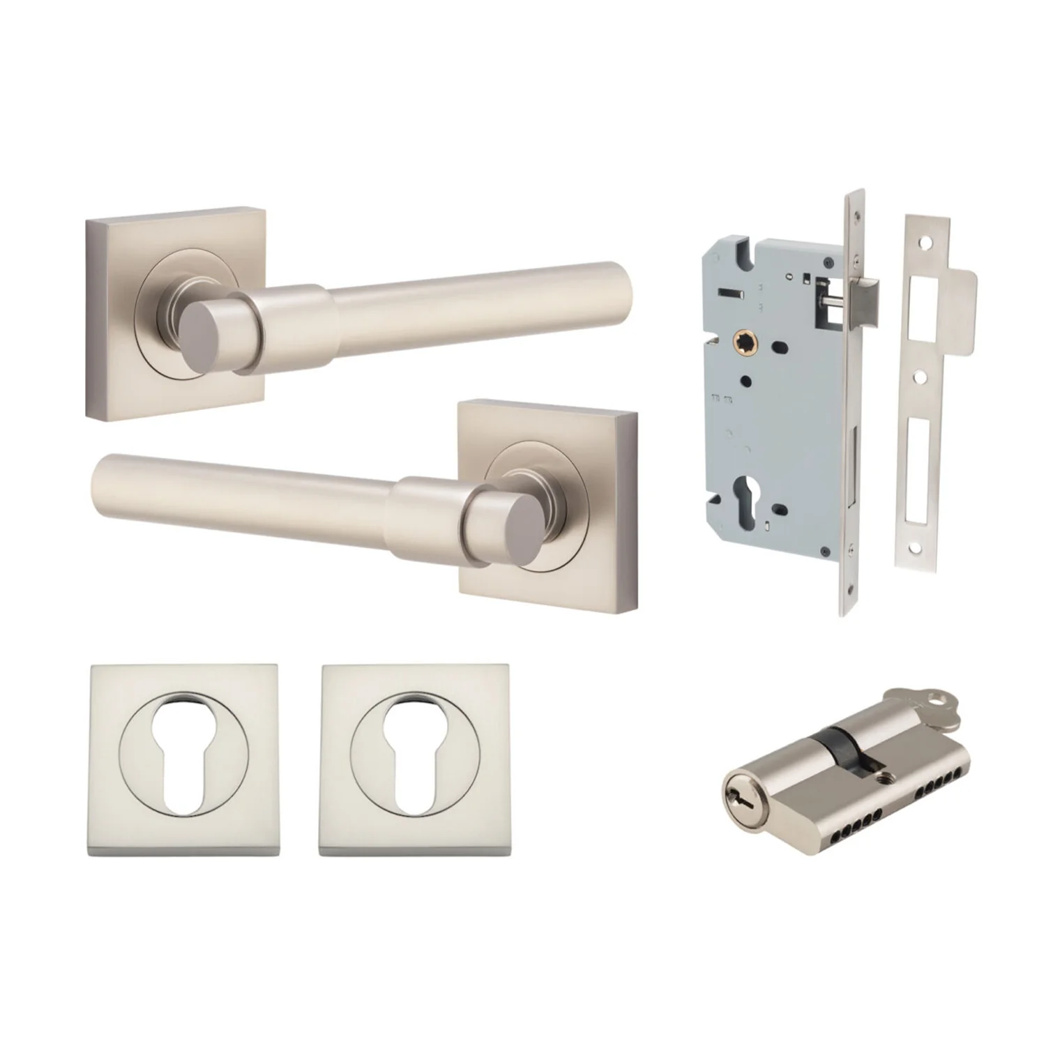 Iver Helsinki Door Lever on Square Rose Entrance Kit Key/Key - Available in Various Finishes - Image 11