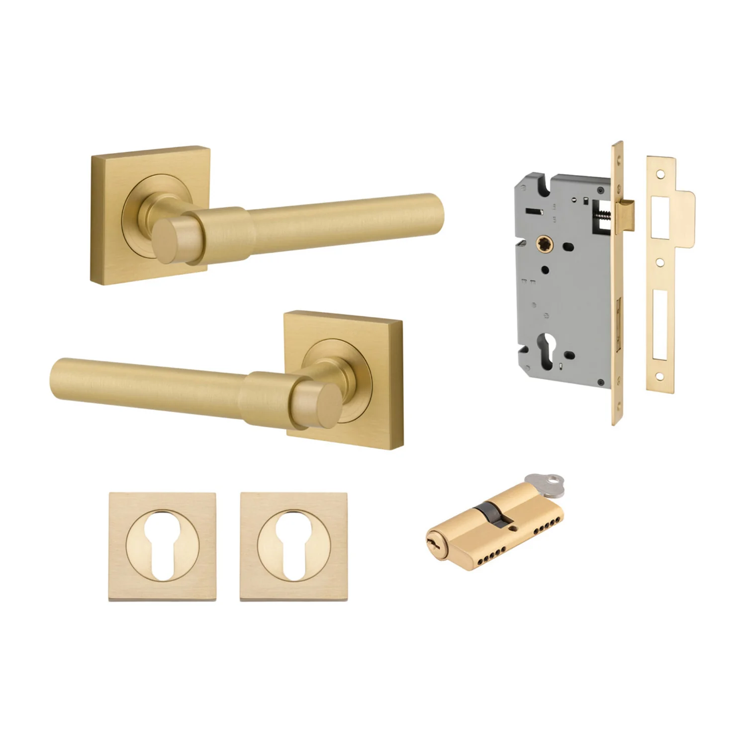 Iver Helsinki Door Lever on Square Rose Entrance Kit Key/Key - Available in Various Finishes - Image 13