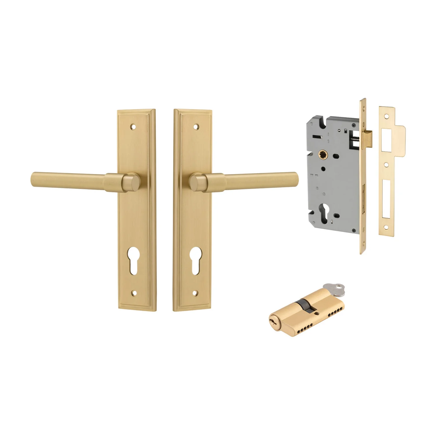 Iver Helsinki Door Lever on Stepped Backplate Entrance Kit Key/Key - Available in Various Finishes - Image 12