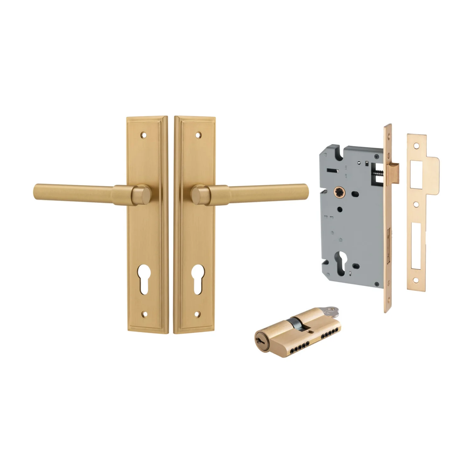 Iver Helsinki Door Lever on Stepped Backplate Entrance Kit Key/Key - Available in Various Finishes - Image 6