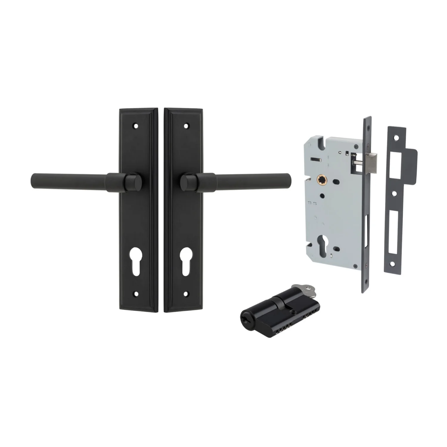 Iver Helsinki Door Lever on Stepped Backplate Entrance Kit Key/Key - Available in Various Finishes - Image 8