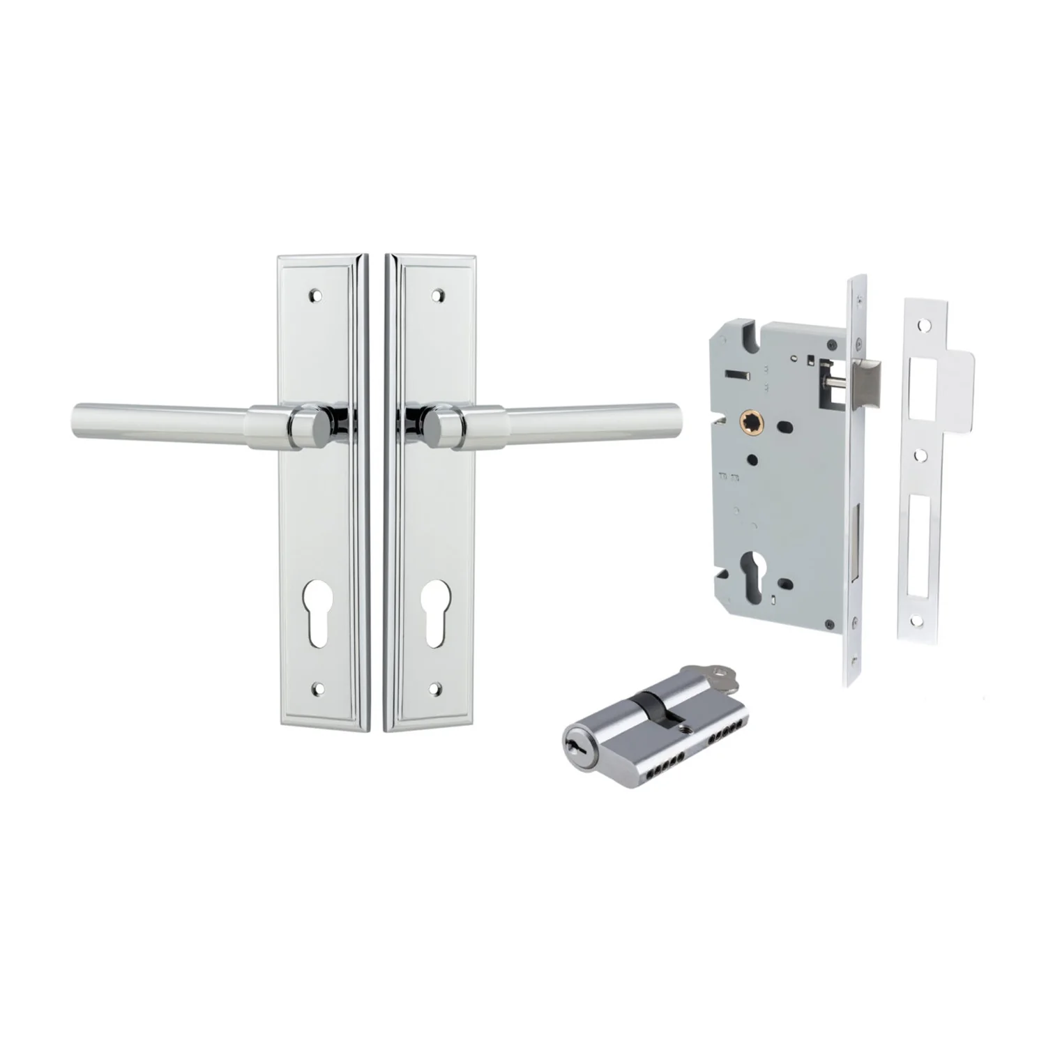 Iver Helsinki Door Lever on Stepped Backplate Entrance Kit Key/Key - Available in Various Finishes - Image 9