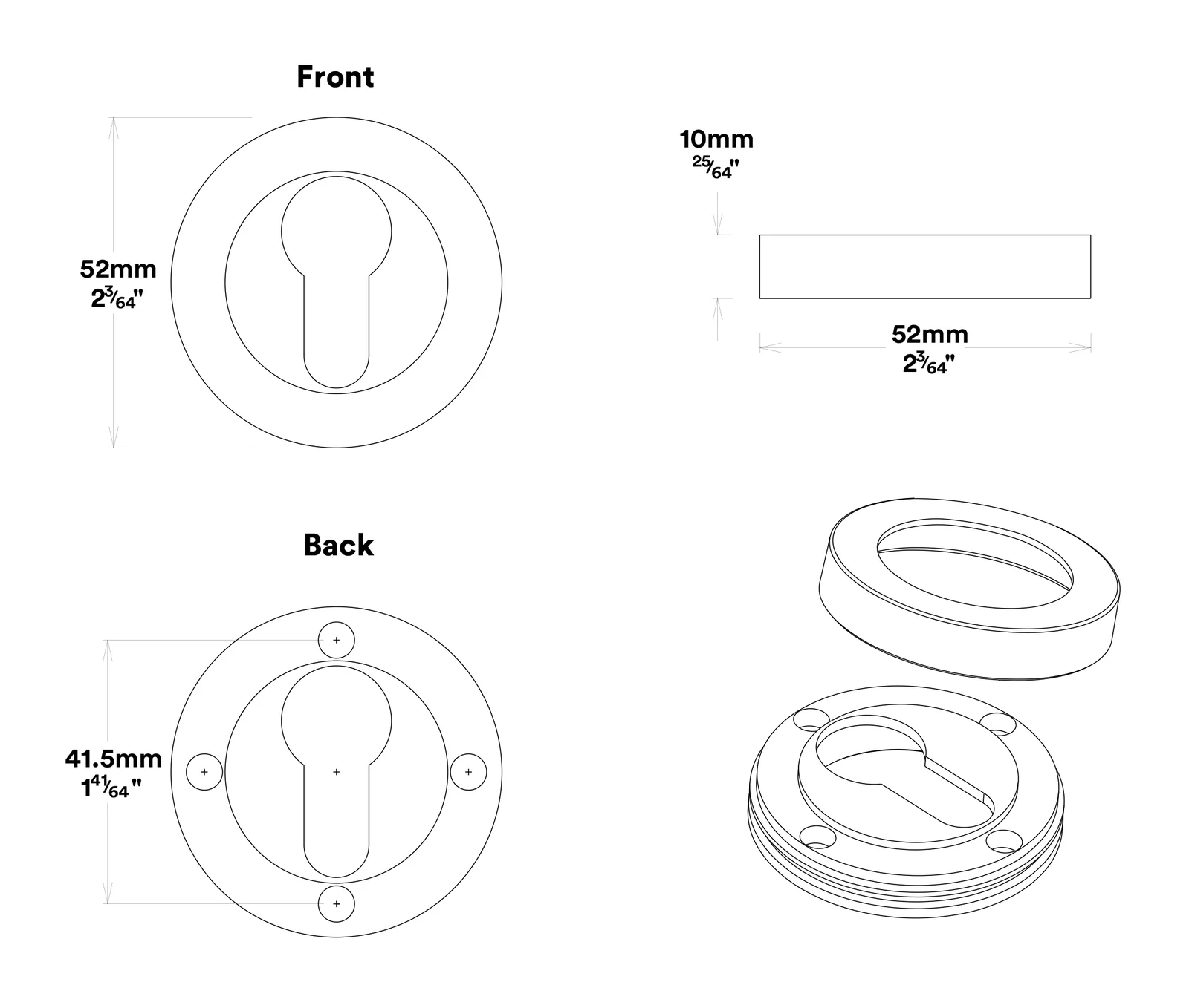 Iver Helsinki Door Pull Handle Entrance Kit Key/Thumb 600mm - Available in Various Finishes - Image 6