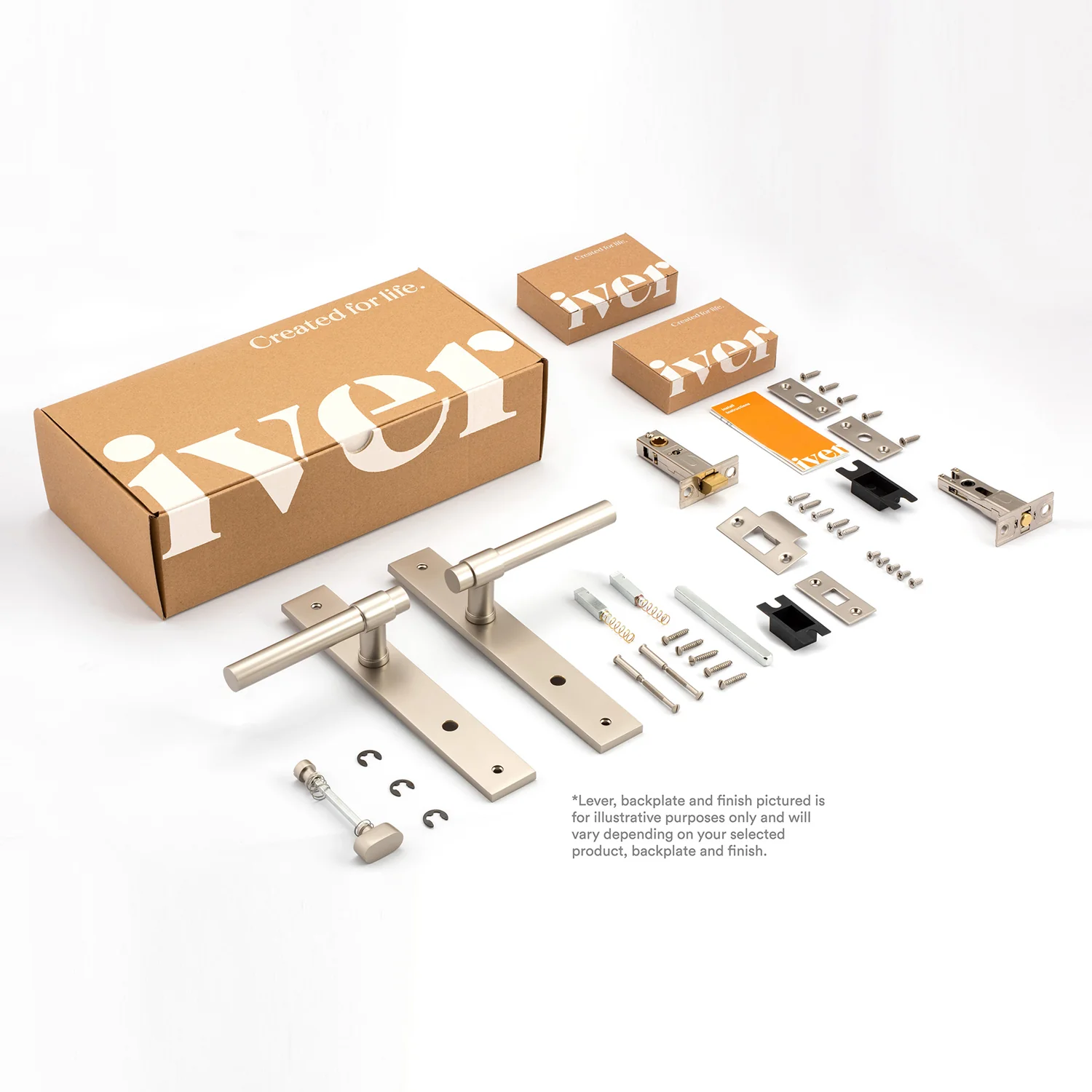 Iver Helsinki Door Lever on Rectangular Backplate Privacy Kit with Turn - Image 2