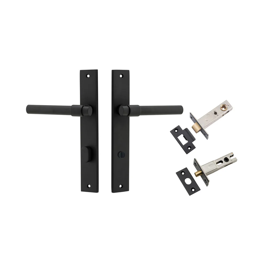 Iver Helsinki Door Lever on Rectangular Backplate Privacy Kit with Turn - Image 9