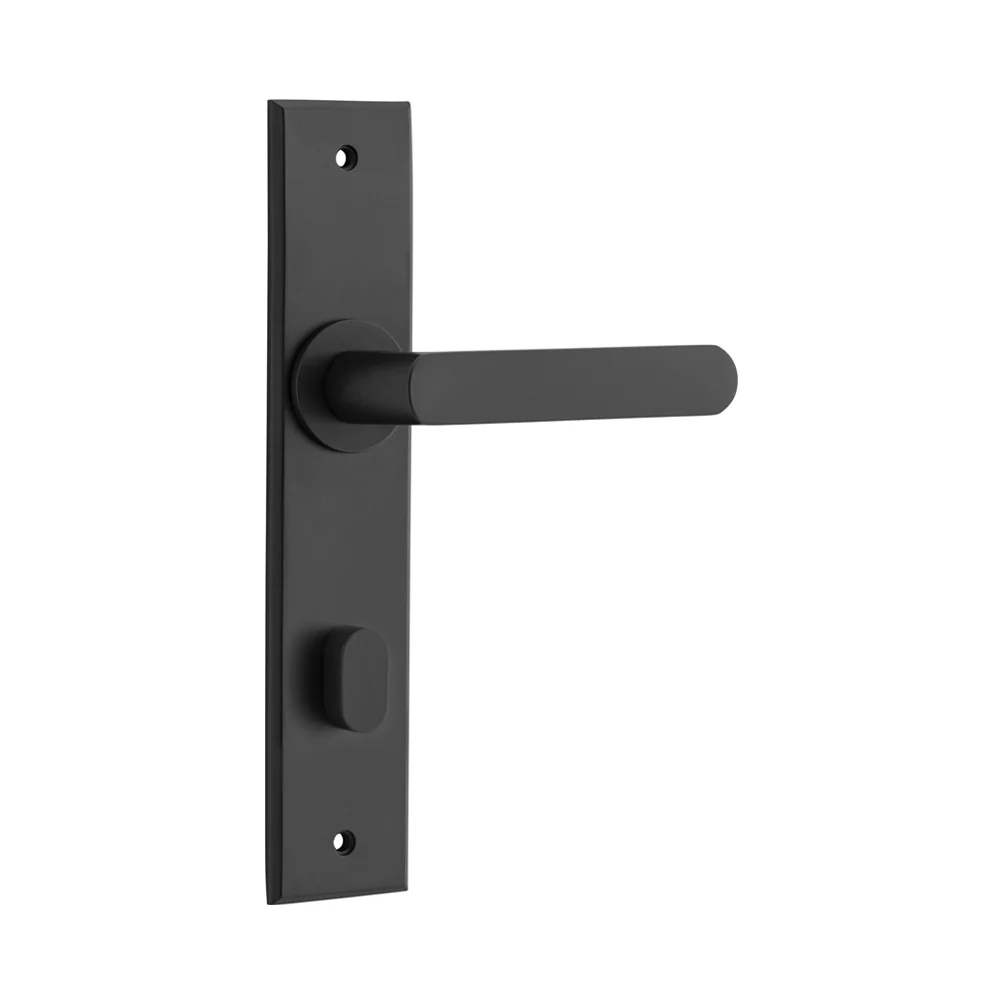 Iver Osaka Door Lever Handle on Chamfered Backplate Matt Black - Image 5