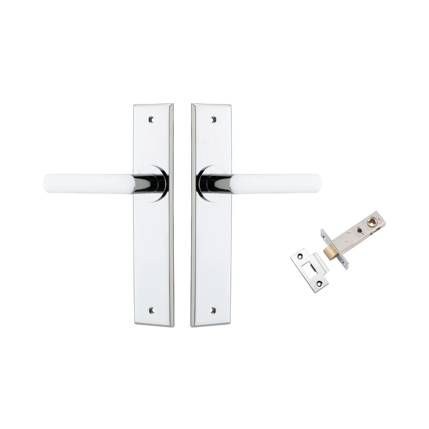 Iver Osaka Door Lever Handle on Chamfered Backplate Passage Kit - Available in Various Finishes - Image 5