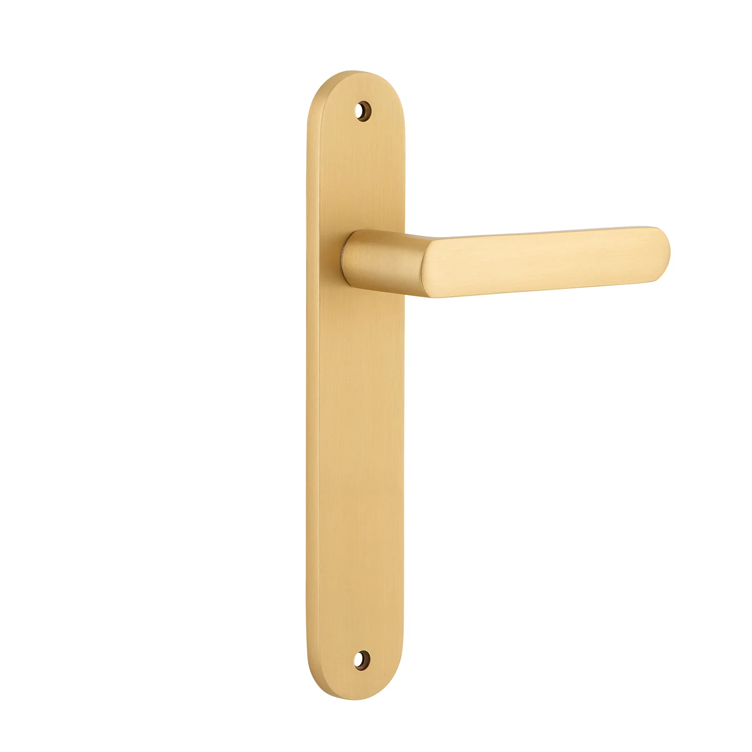 Iver Osaka Door Lever Handle on Oval Backplate Brushed Brass - Image 2