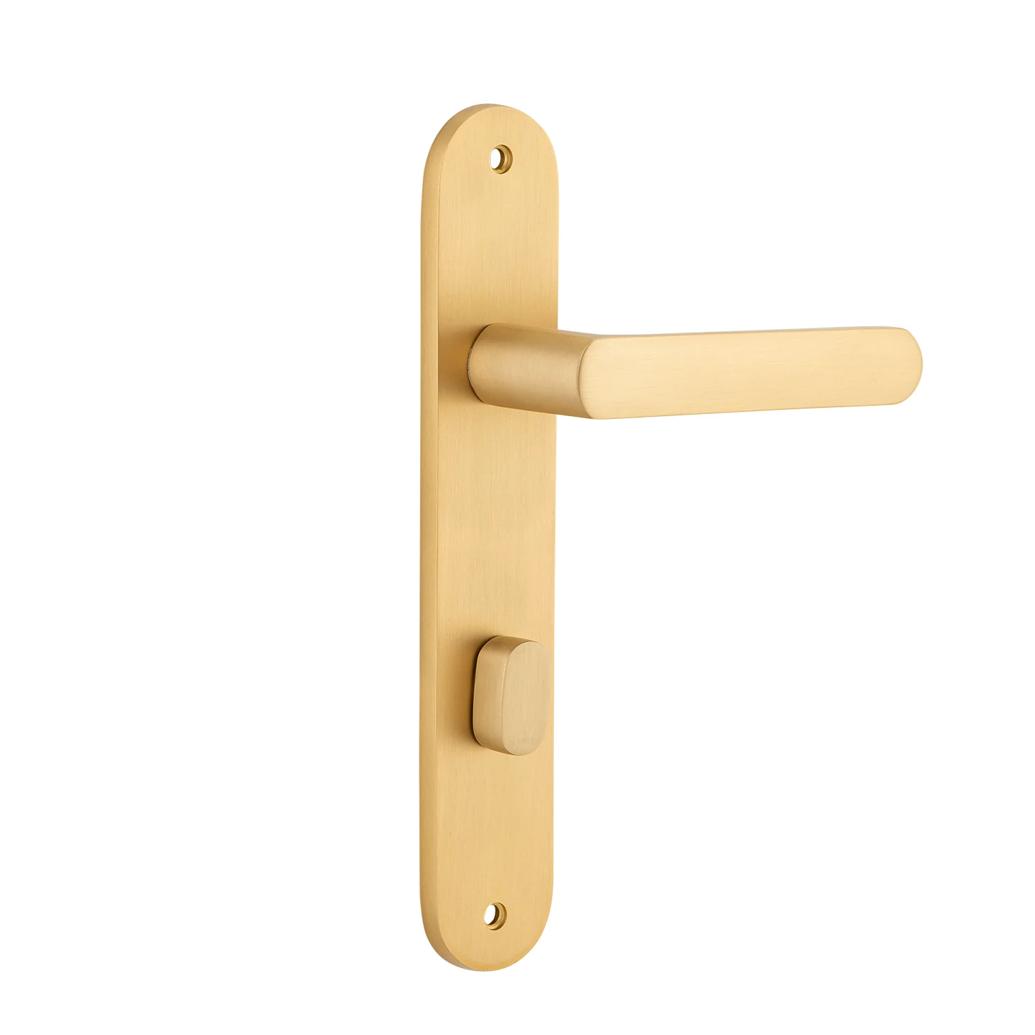 Iver Osaka Door Lever Handle on Oval Backplate Brushed Brass - Image 4