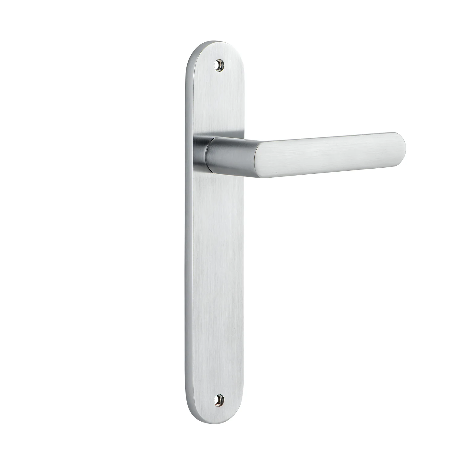 Iver Osaka Door Lever Handle on Oval Backplate Brushed Chrome - Image 2