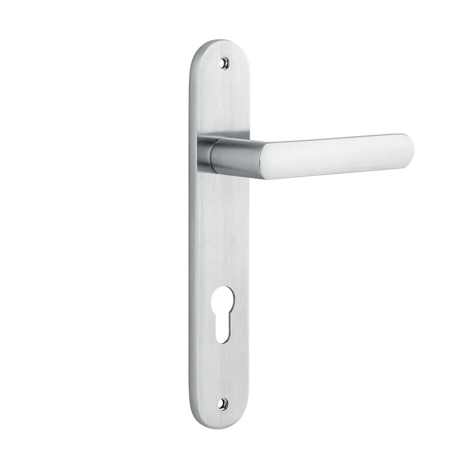 Iver Osaka Door Lever Handle on Oval Backplate Brushed Chrome - Image 3