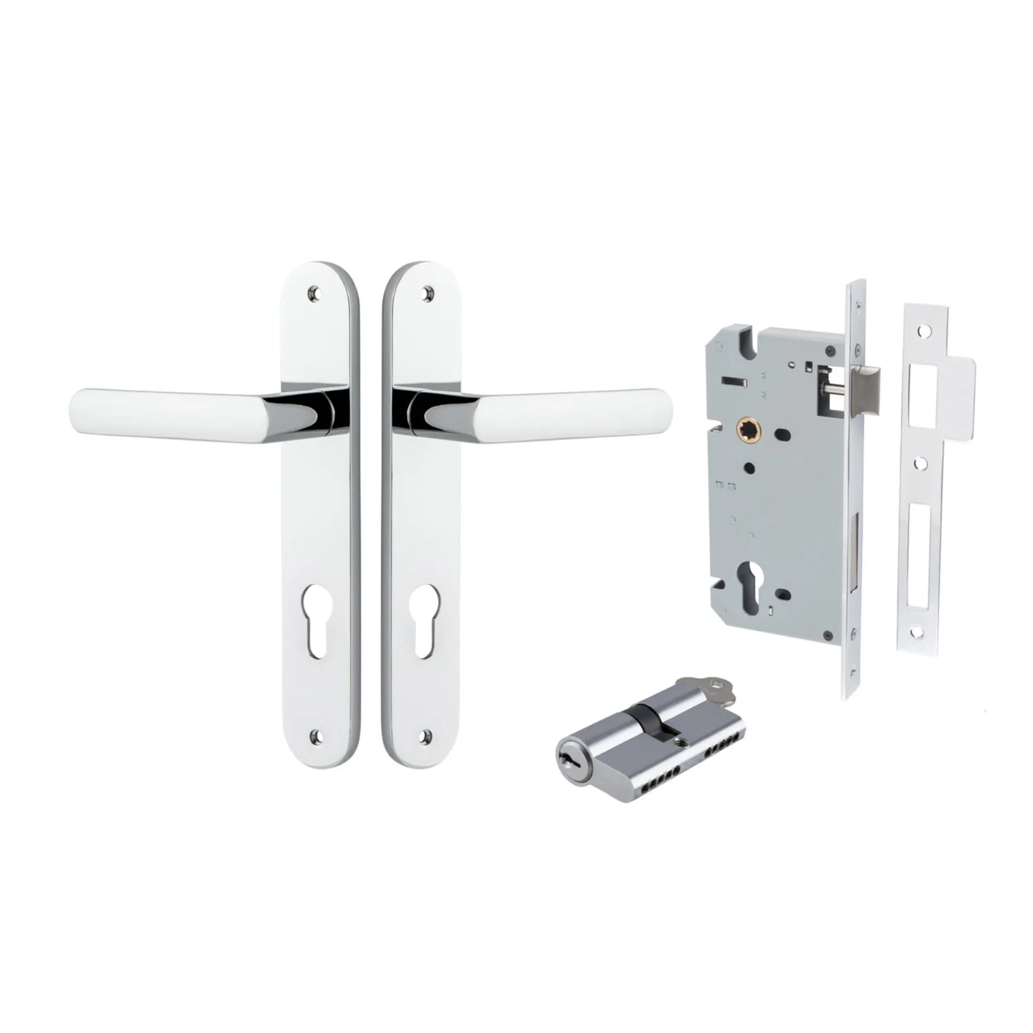 Iver Osaka Door Lever Handle on Oval Backplate Entrance Kit Key/Key - Available in Various Finishes - Image 10