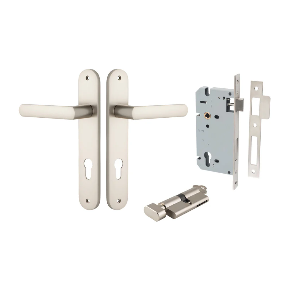 Iver Osaka Door Lever Handle on Oval Backplate Entrance Kit Key/Thumb - Image 9