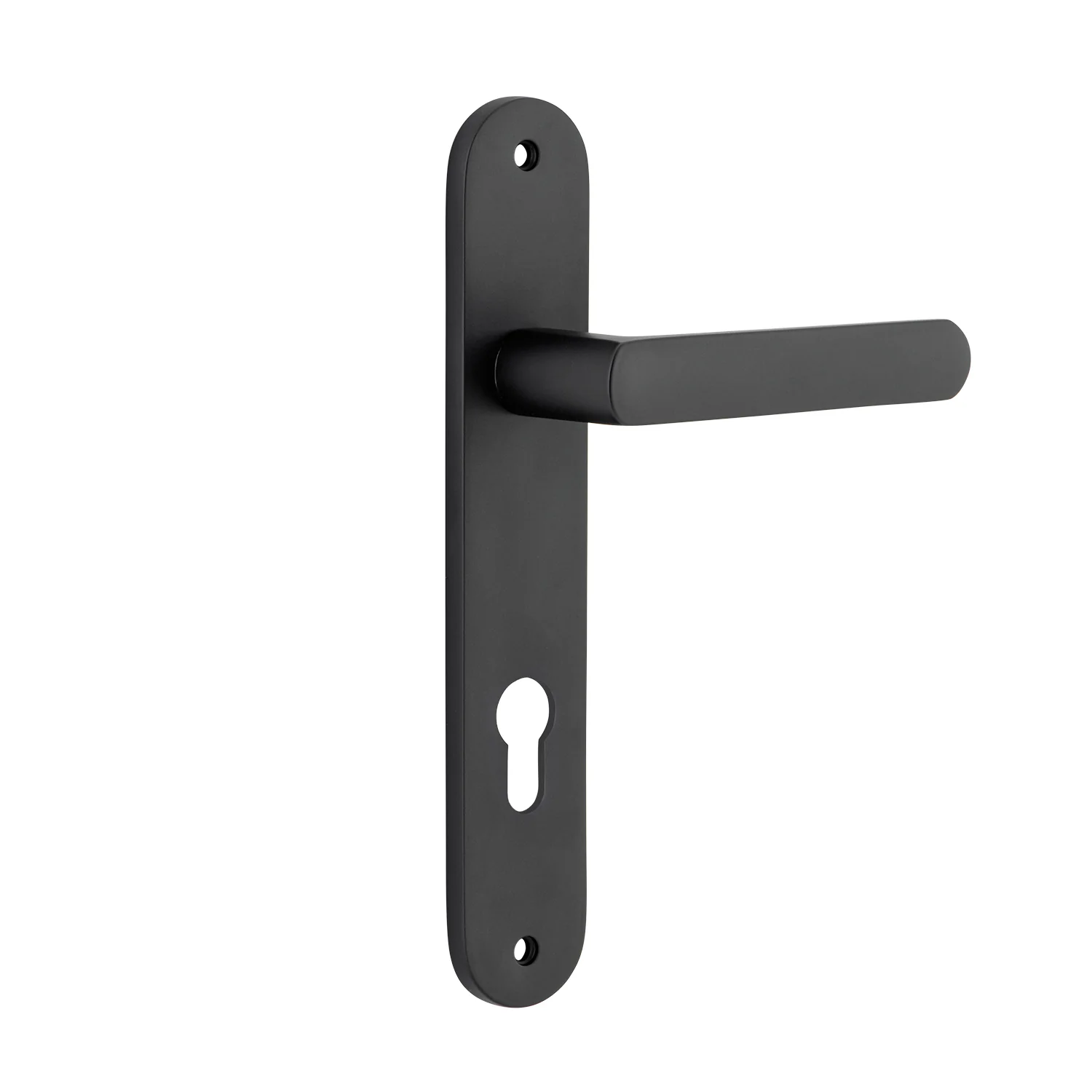 Iver Osaka Door Lever Handle on Oval Backplate Matt Black - Image 3