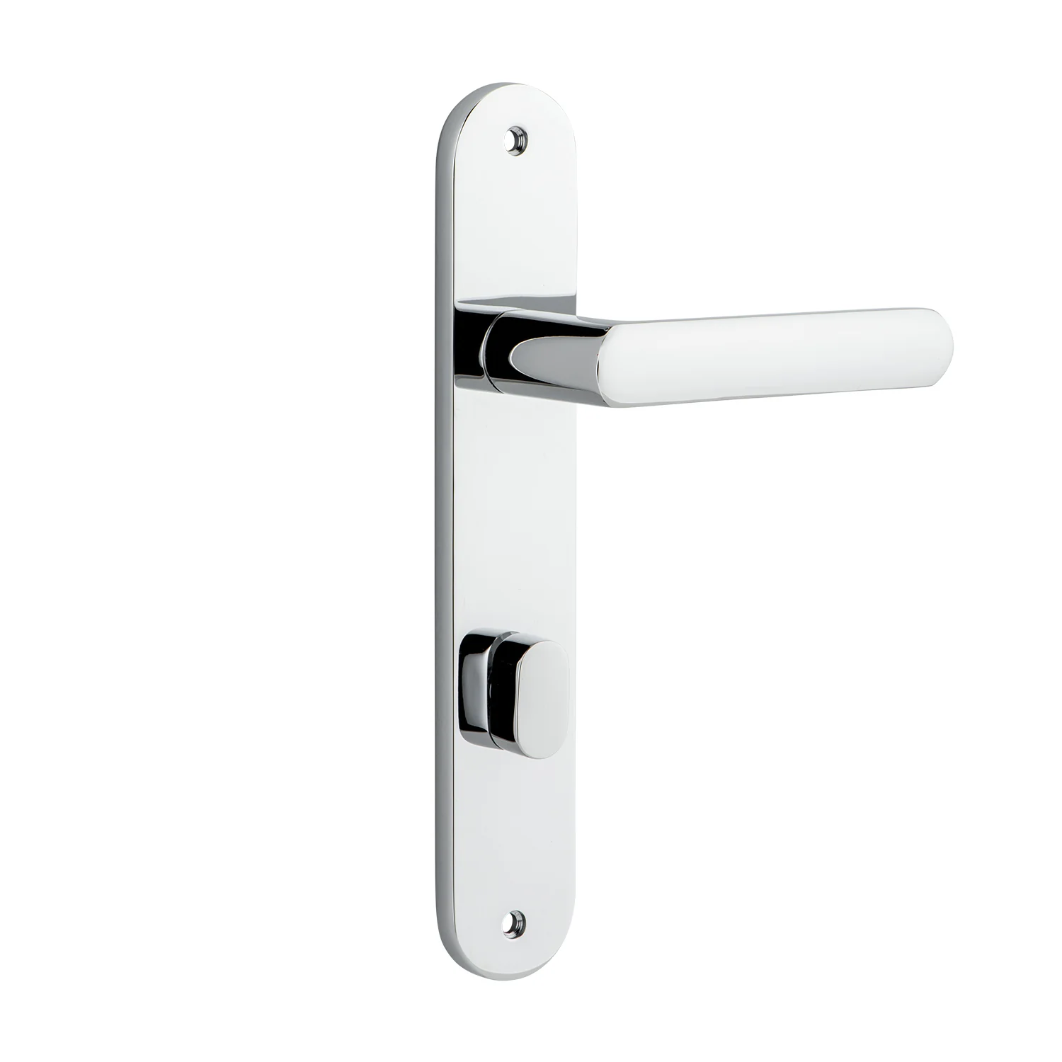 Iver Osaka Door Lever Handle on Oval Backplate Polished Chrome - Image 4