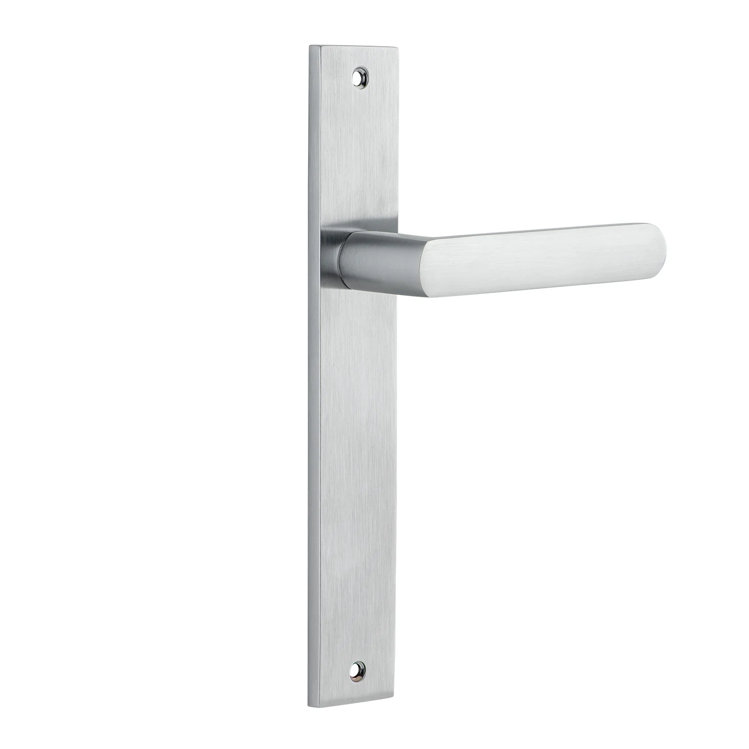 Iver Osaka Door Lever Handle on Rectangular Backplate Brushed Chrome - Image 2