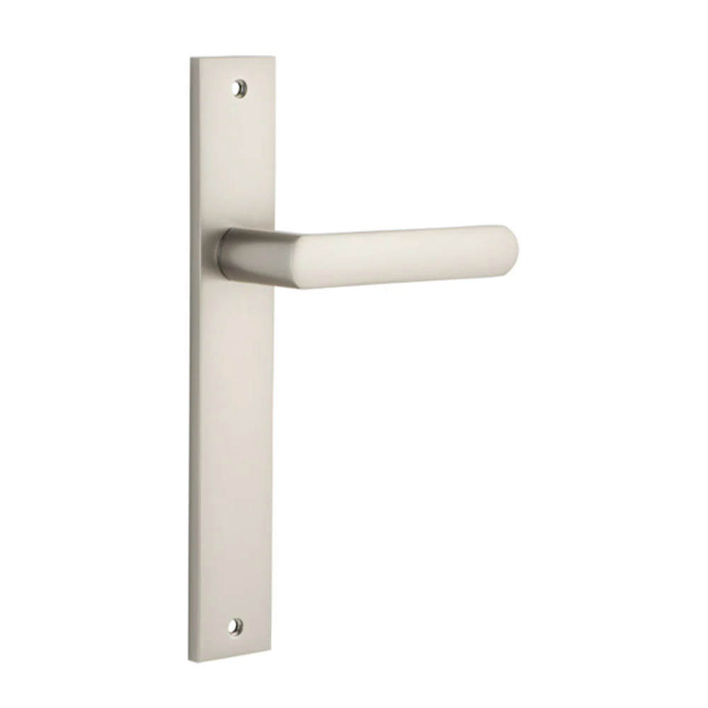 Iver Osaka Door Lever Handle on Rectangular Backplate Satin Nickel - Image 4