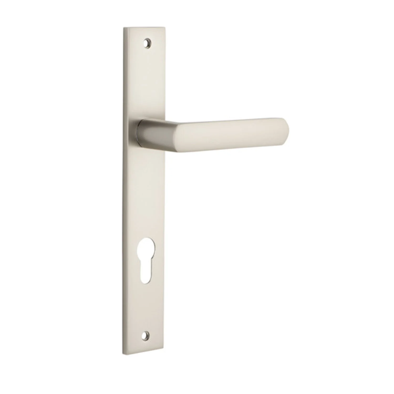 Iver Osaka Door Lever Handle on Rectangular Backplate Satin Nickel - Image 5