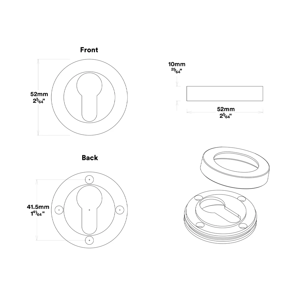 Iver Osaka Door Lever Handle on Round Rose Entrance Kit Key/Key - Available in Various Finishes - Image 7