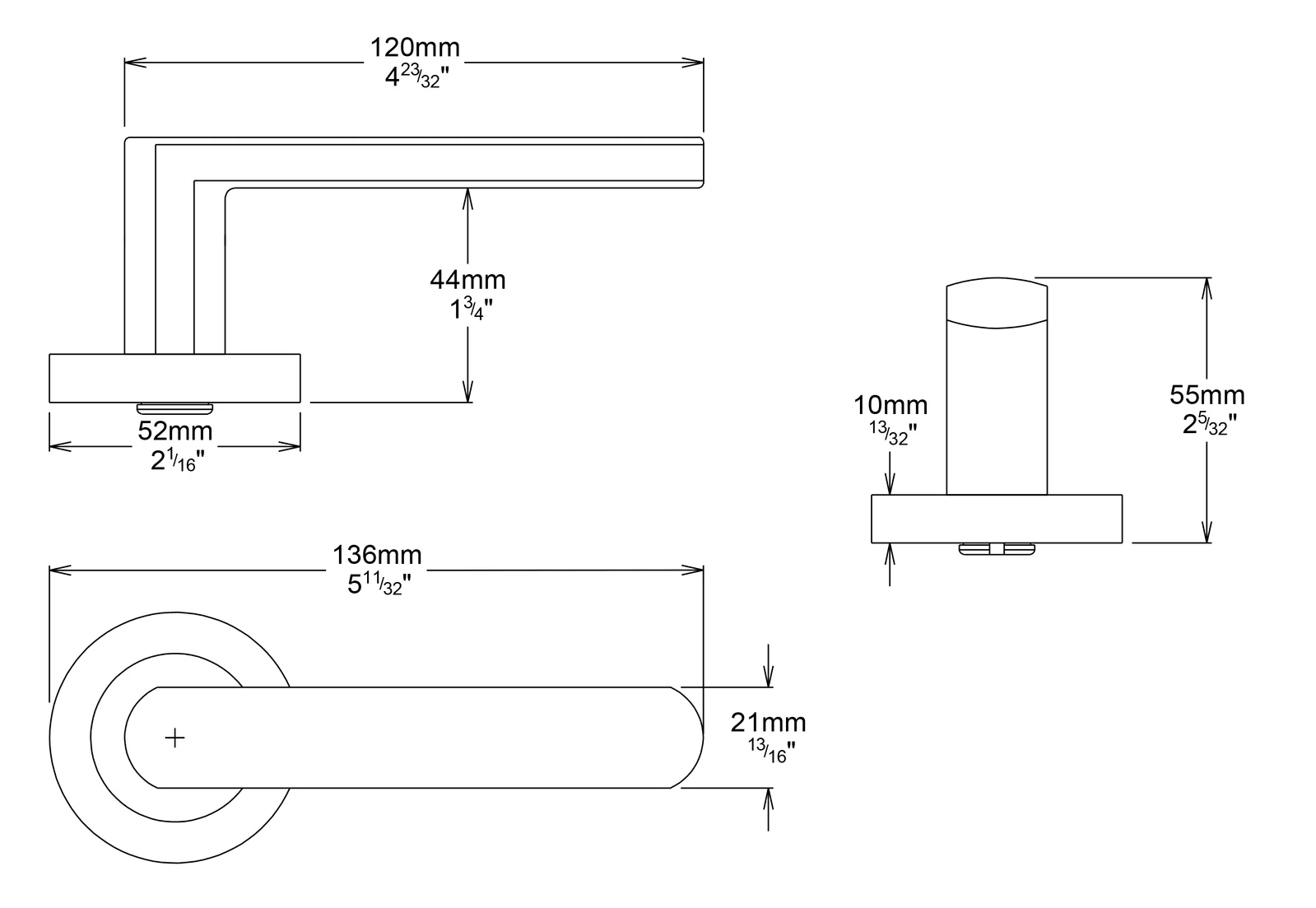 Iver Osaka Door Lever Handle on Round Rose Passage Kit - Available in Various Finishes - Image 2